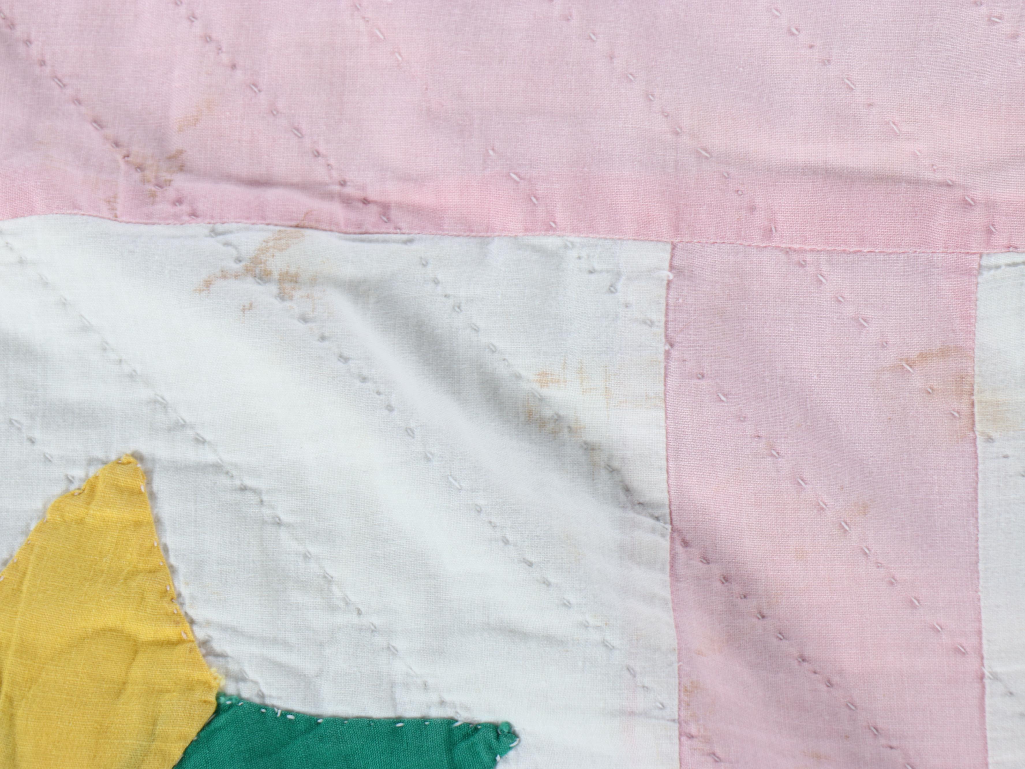 Hand-Pieced "Le Moyne Star" Quilt & "Victorian Crazy Quilt" Scrappy Pieced Quilt