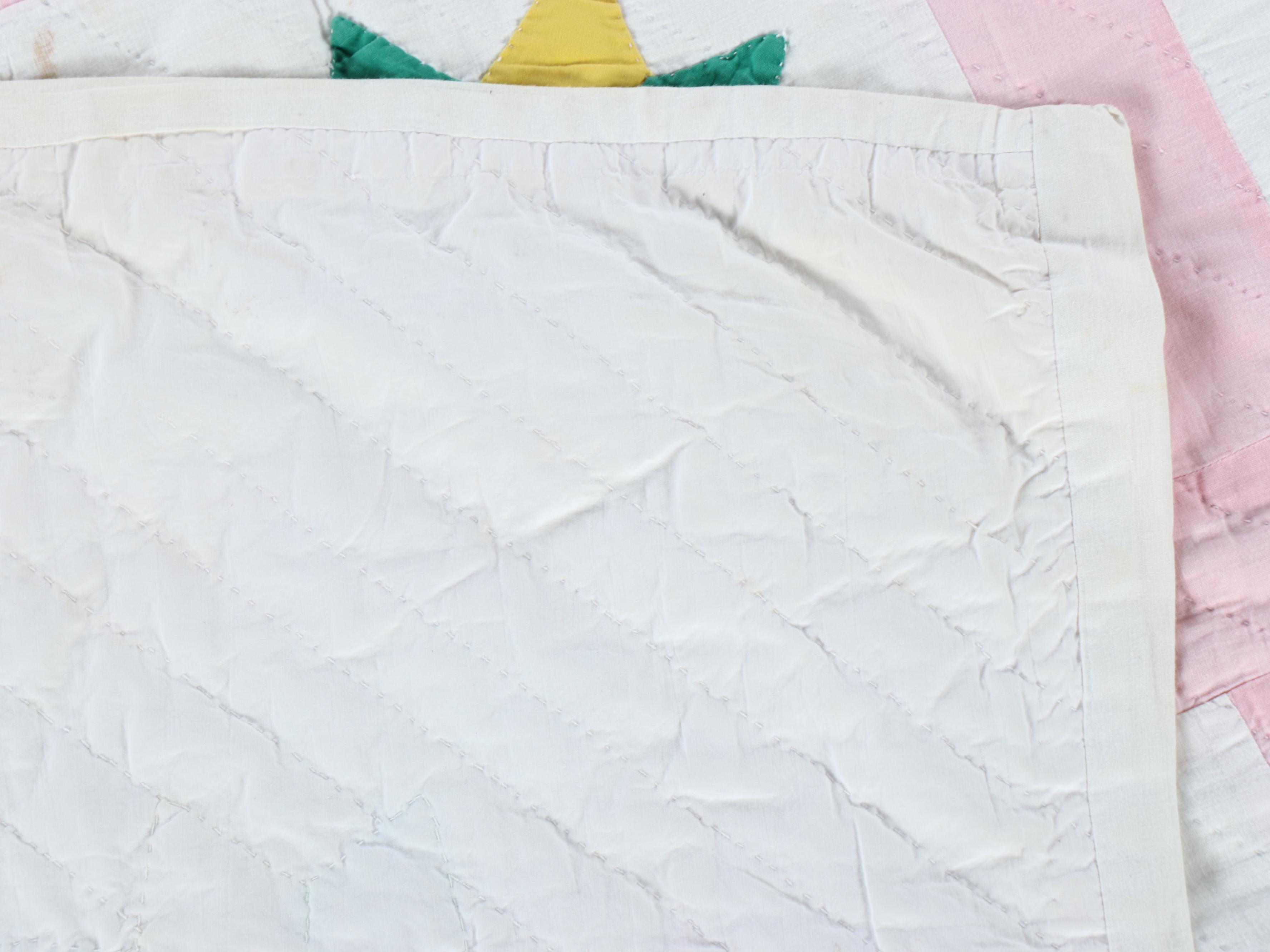 Hand-Pieced "Le Moyne Star" Quilt & "Victorian Crazy Quilt" Scrappy Pieced Quilt