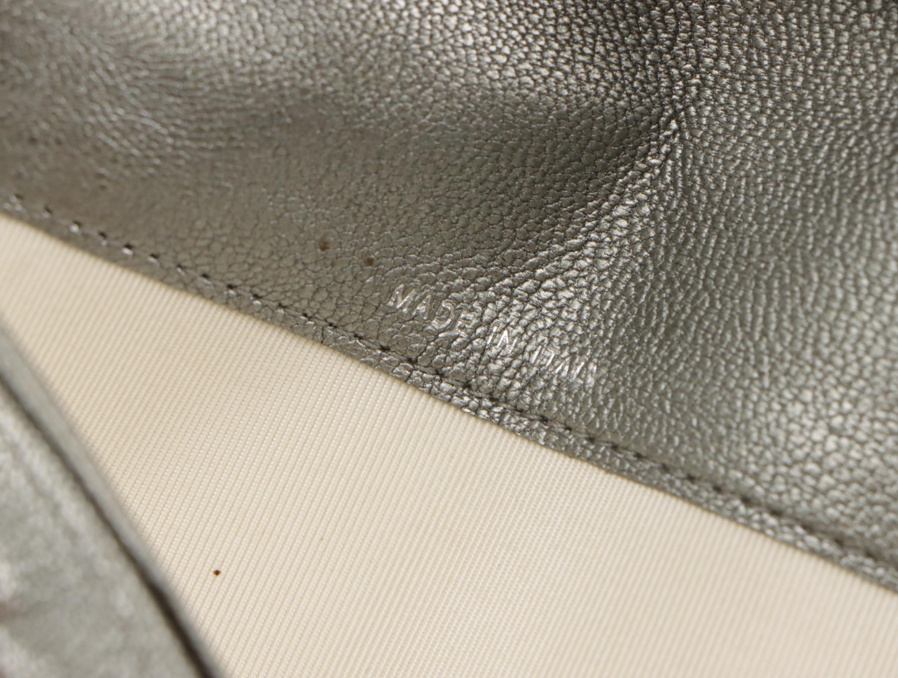 Chanel L Yen Wallet in Embossed Diamond Stitch Metallic Leather with Box