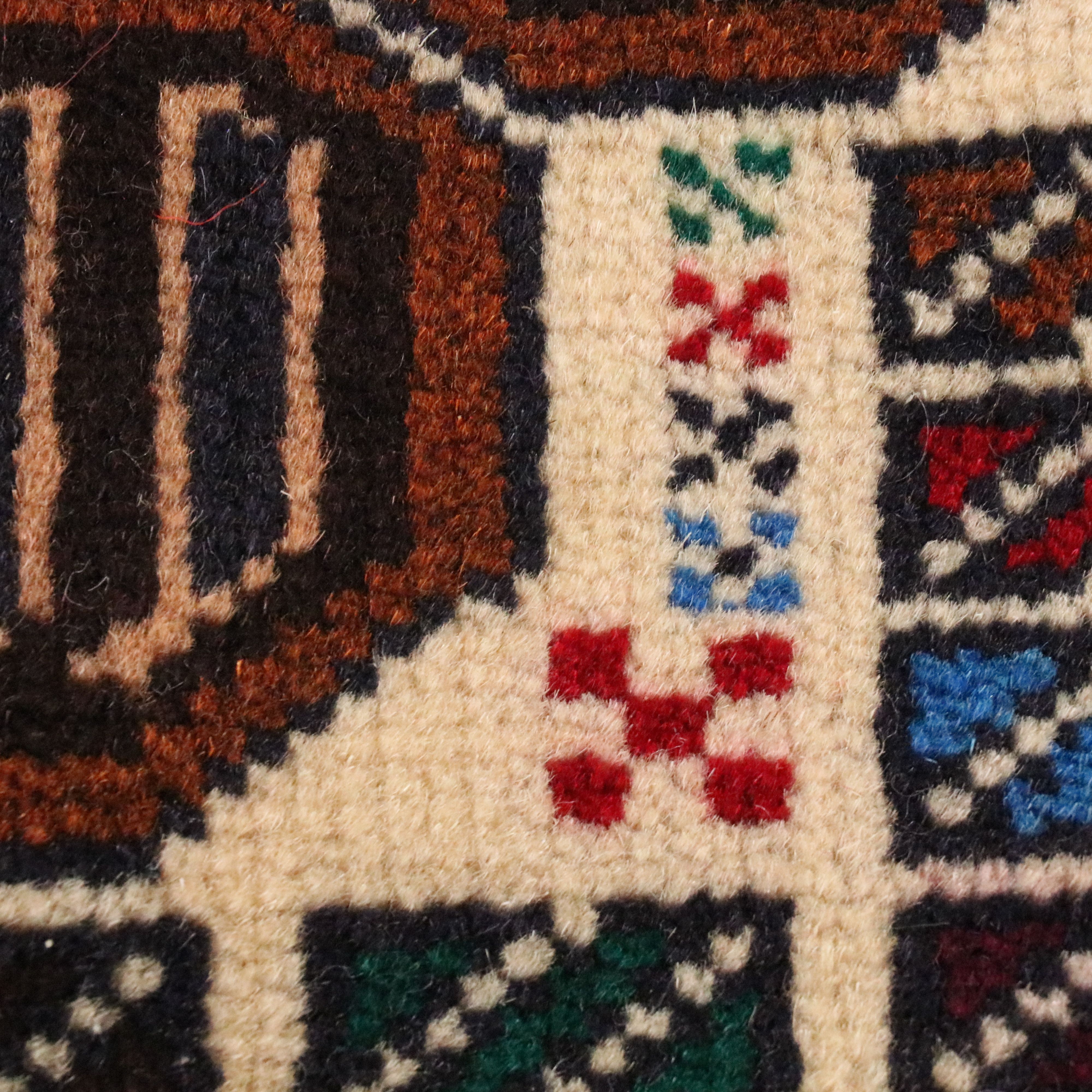 2'10 x 5' Hand-Knotted Afghan Baluch Accent Rug