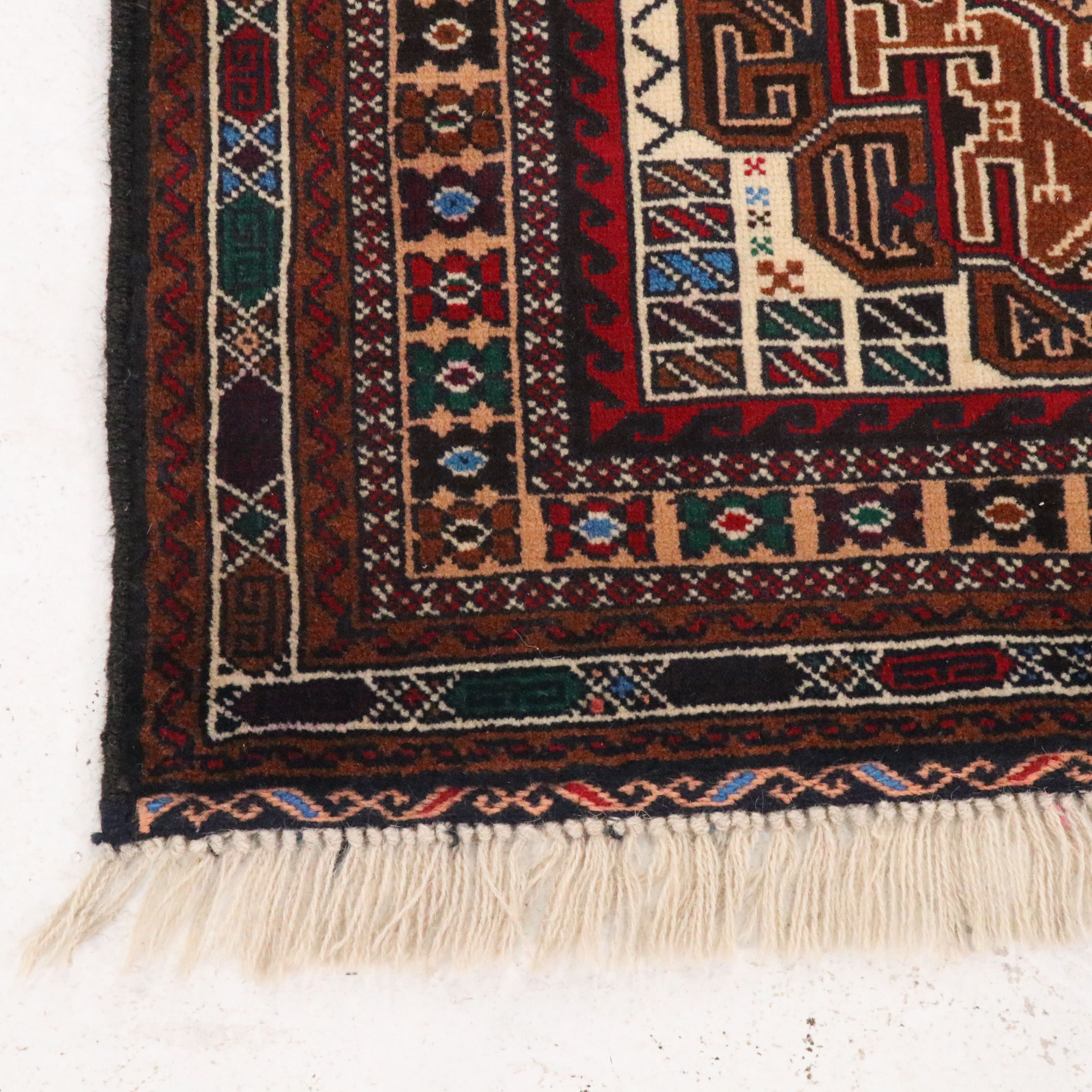 2'10 x 5' Hand-Knotted Afghan Baluch Accent Rug
