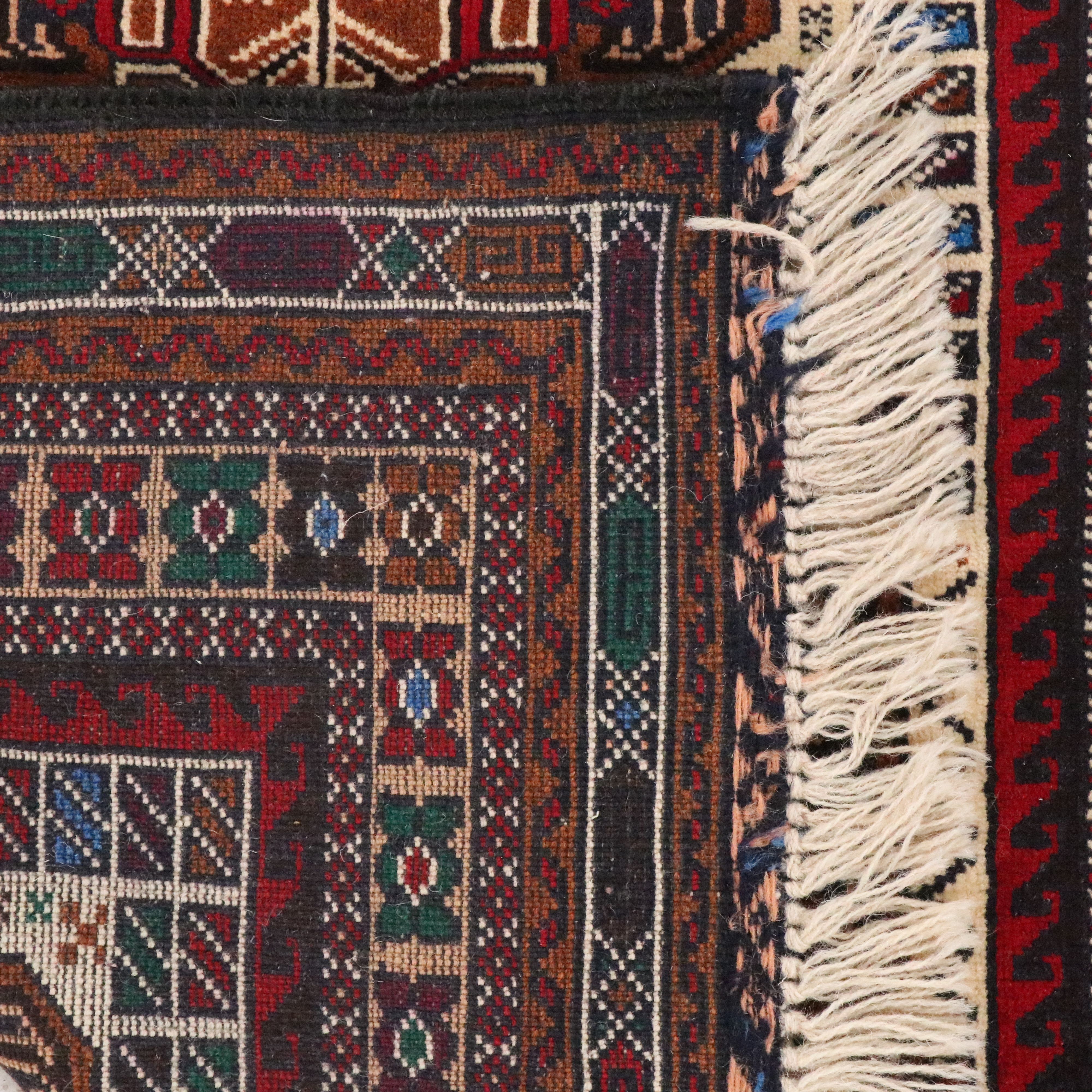 2'10 x 5' Hand-Knotted Afghan Baluch Accent Rug