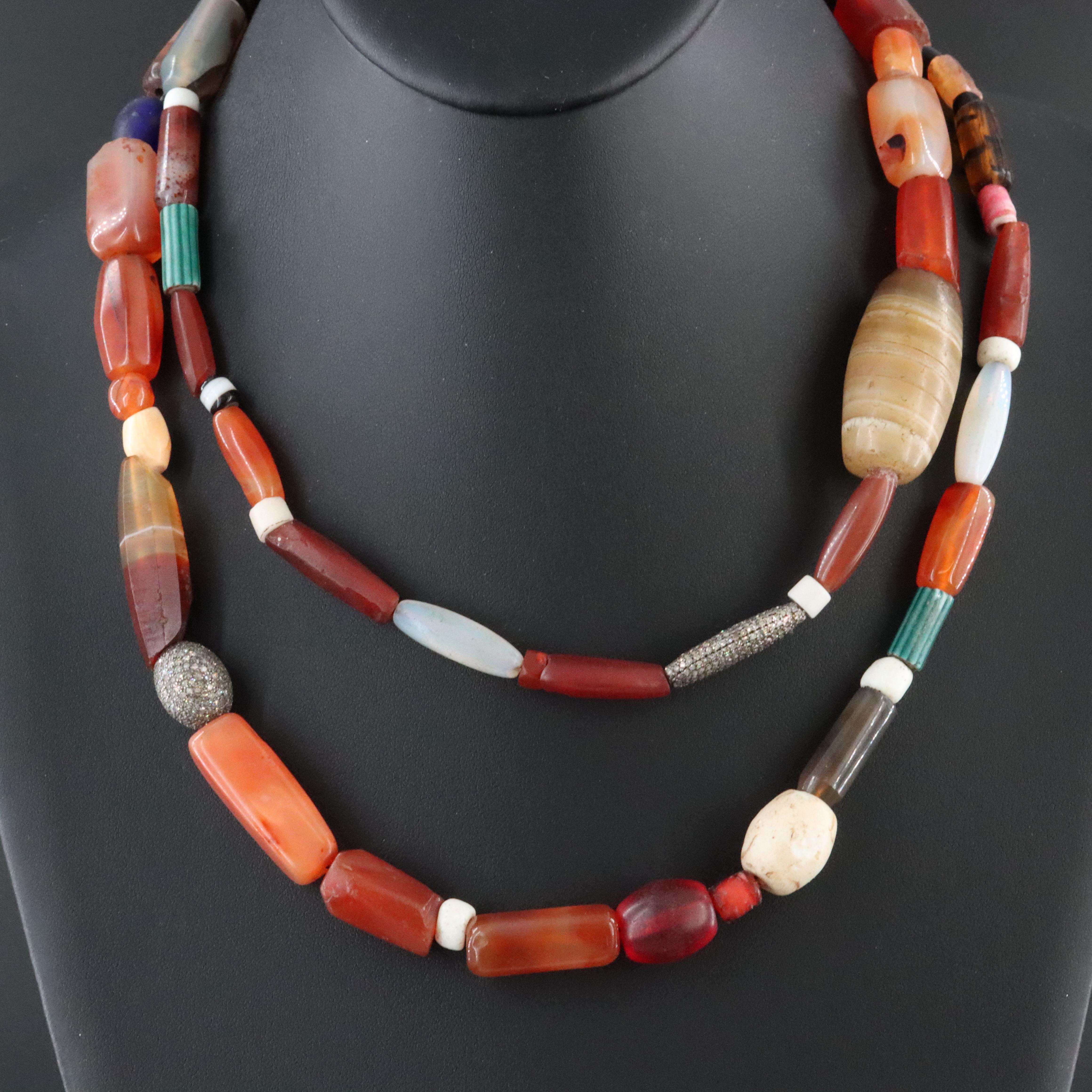 Sheryl Lowe Sterling Gemstone and Diamond Necklace