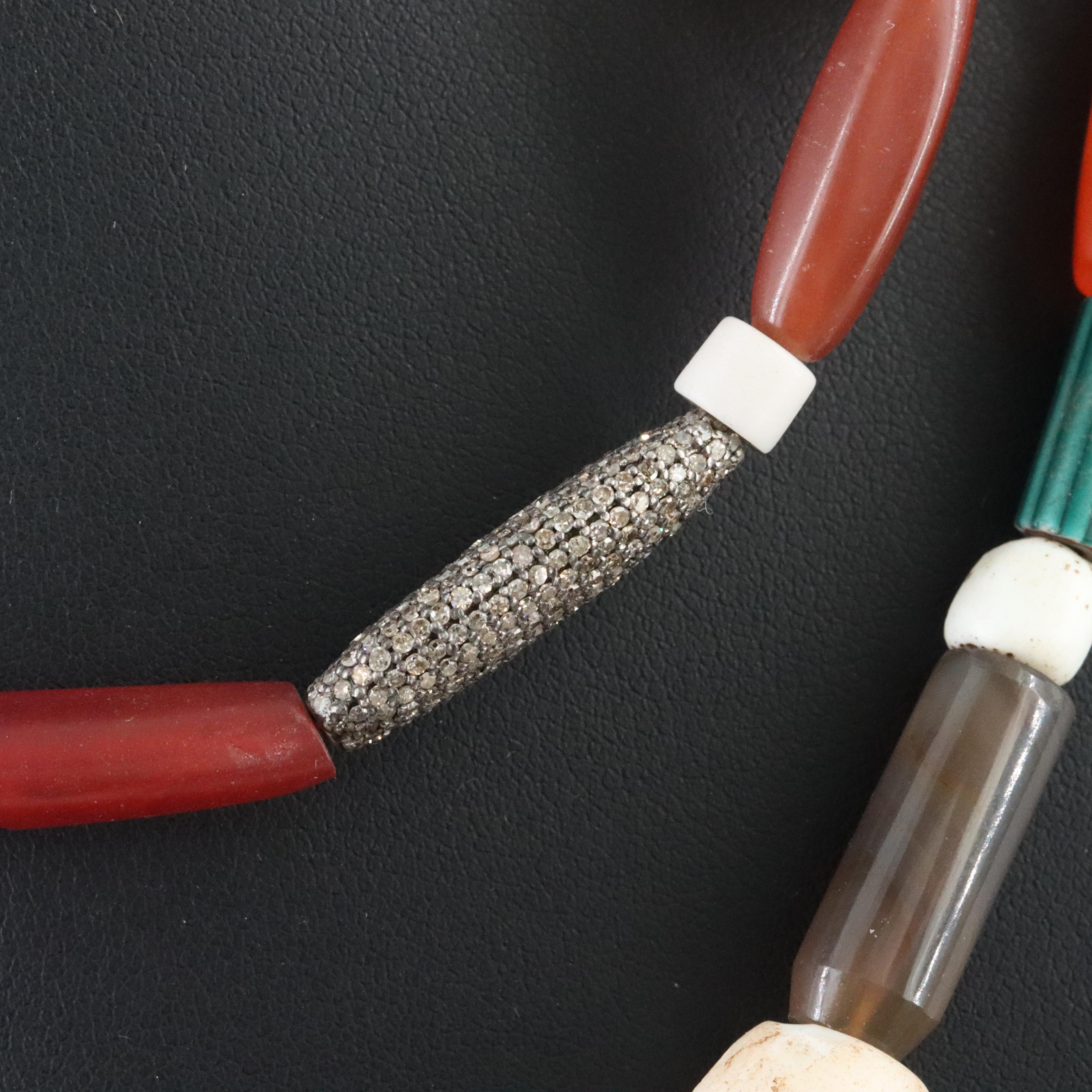 Sheryl Lowe Sterling Gemstone and Diamond Necklace