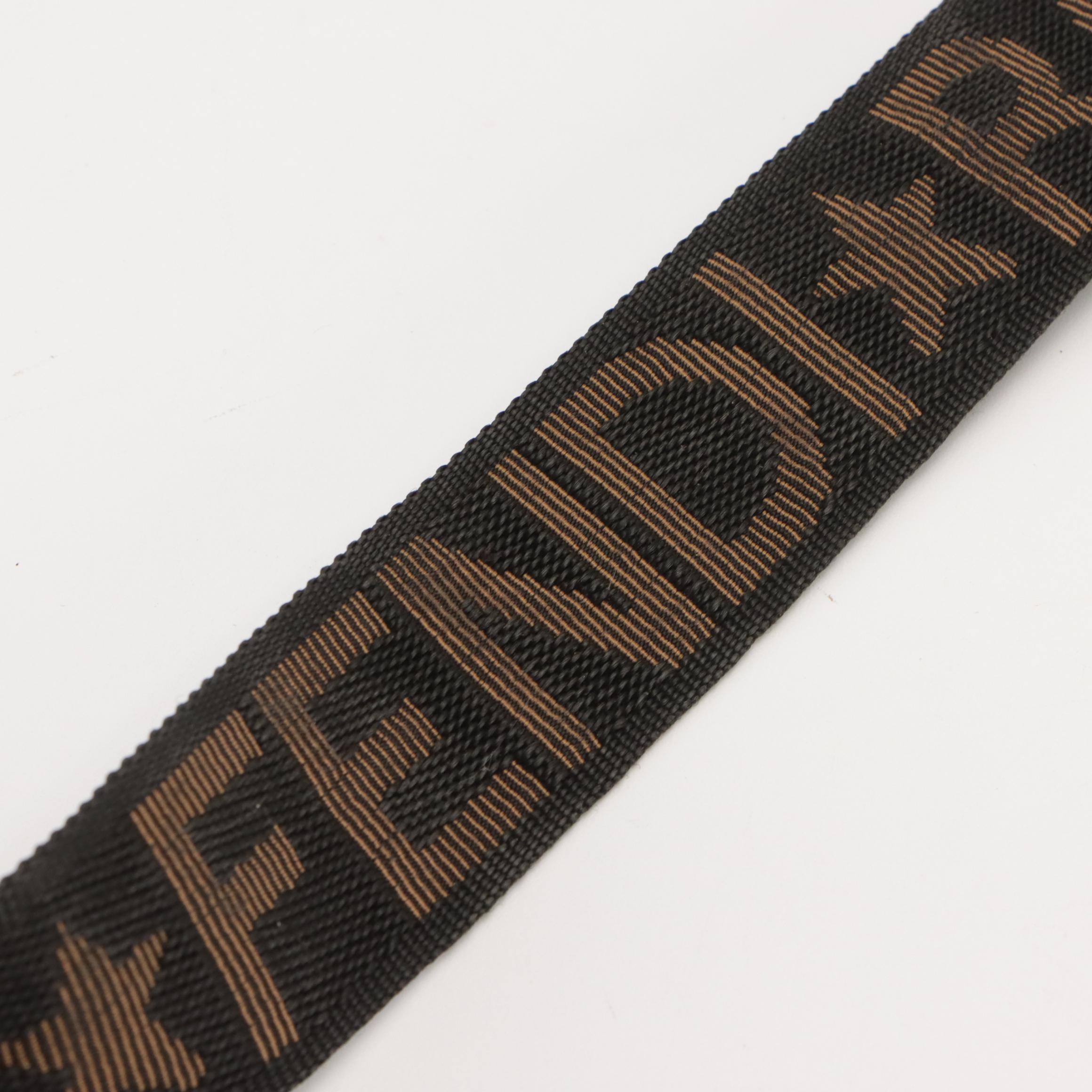 Fendi Roma Canvas Strap with Brown Leather Detailing