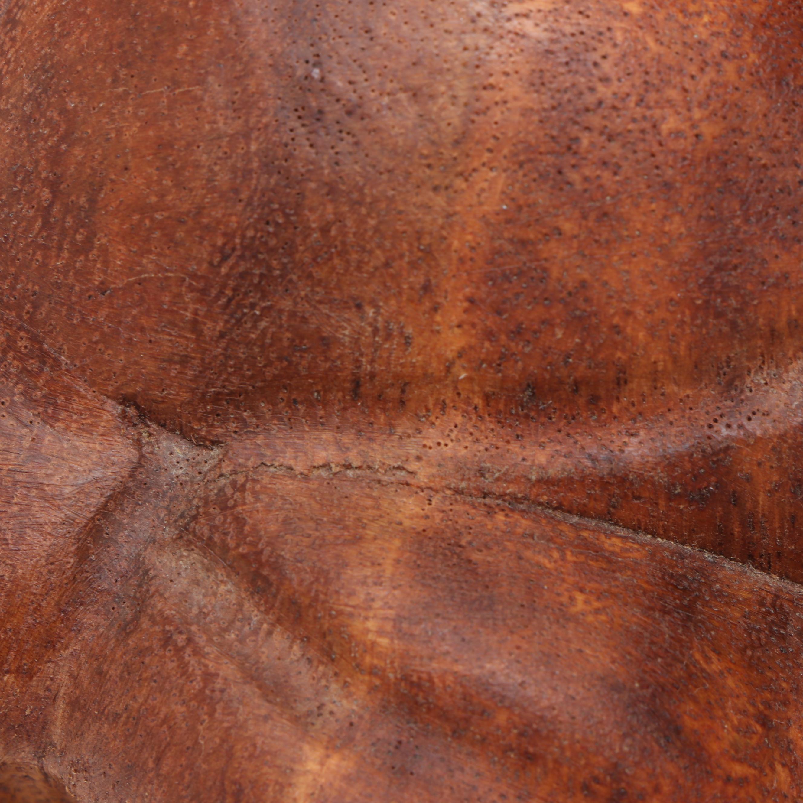 Carved Mango Wood Weeping Yogi "Orang Malu" Figure