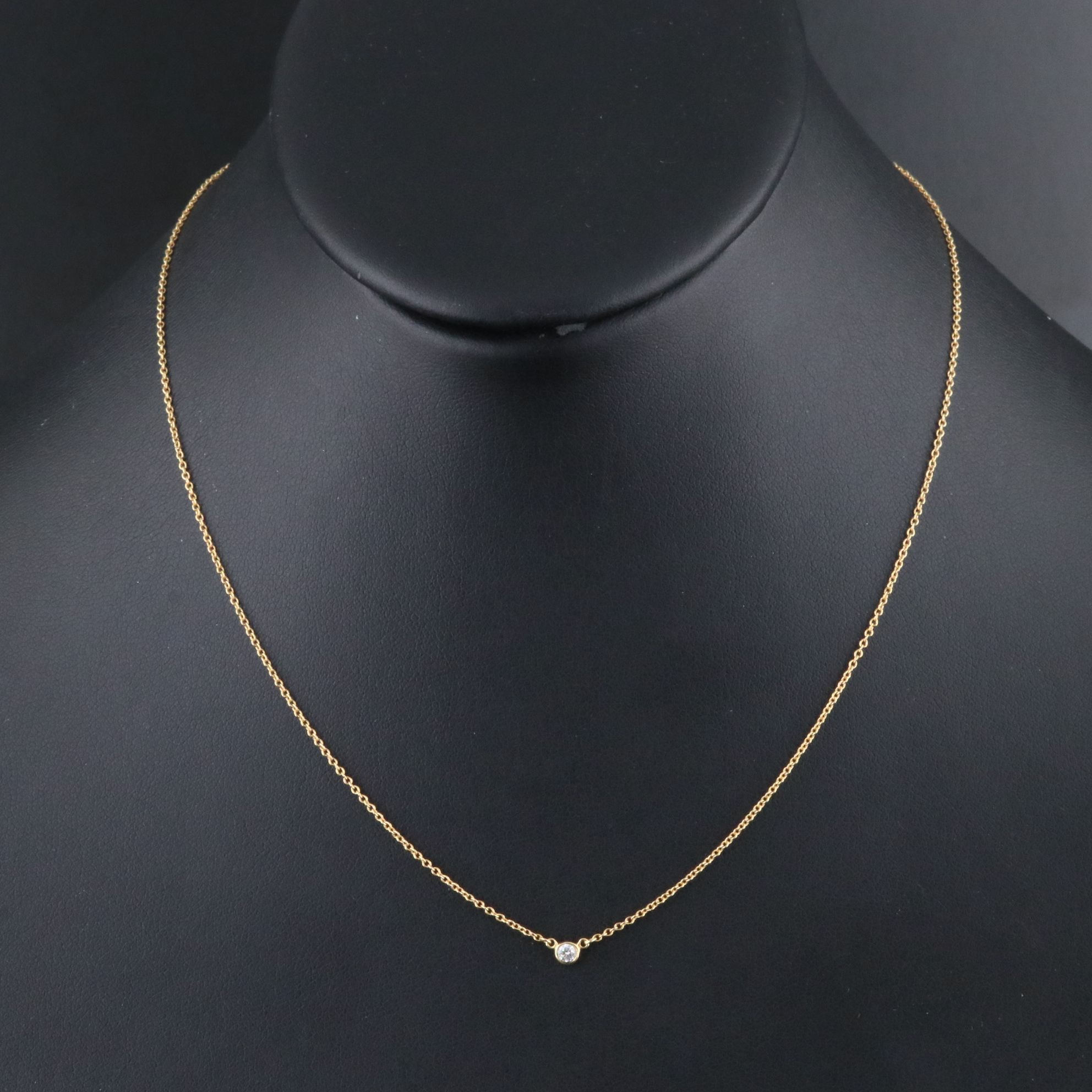 Elsa Peretti for Tiffany & Co. 18K Diamond Solitaire Necklace