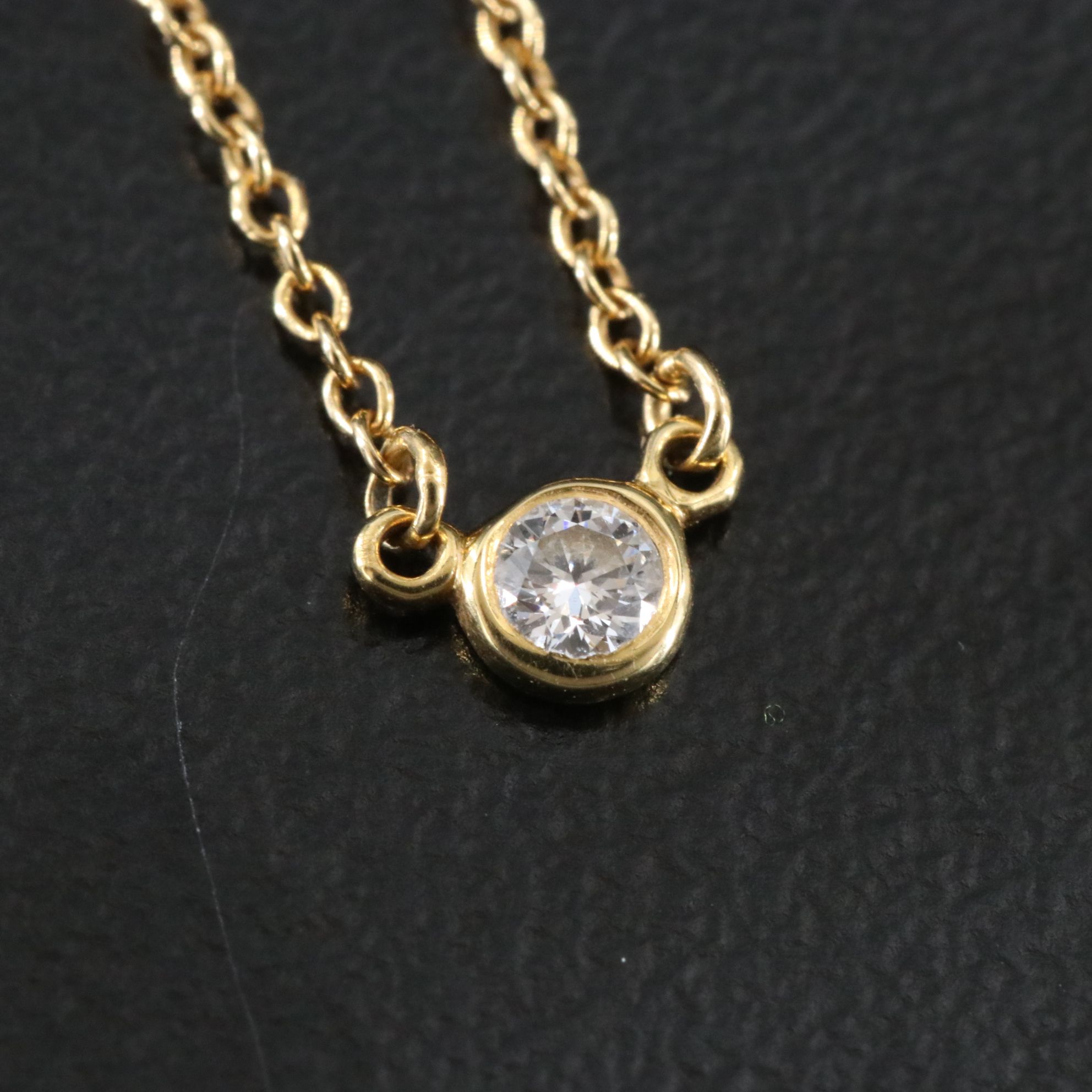 Elsa Peretti for Tiffany & Co. 18K Diamond Solitaire Necklace