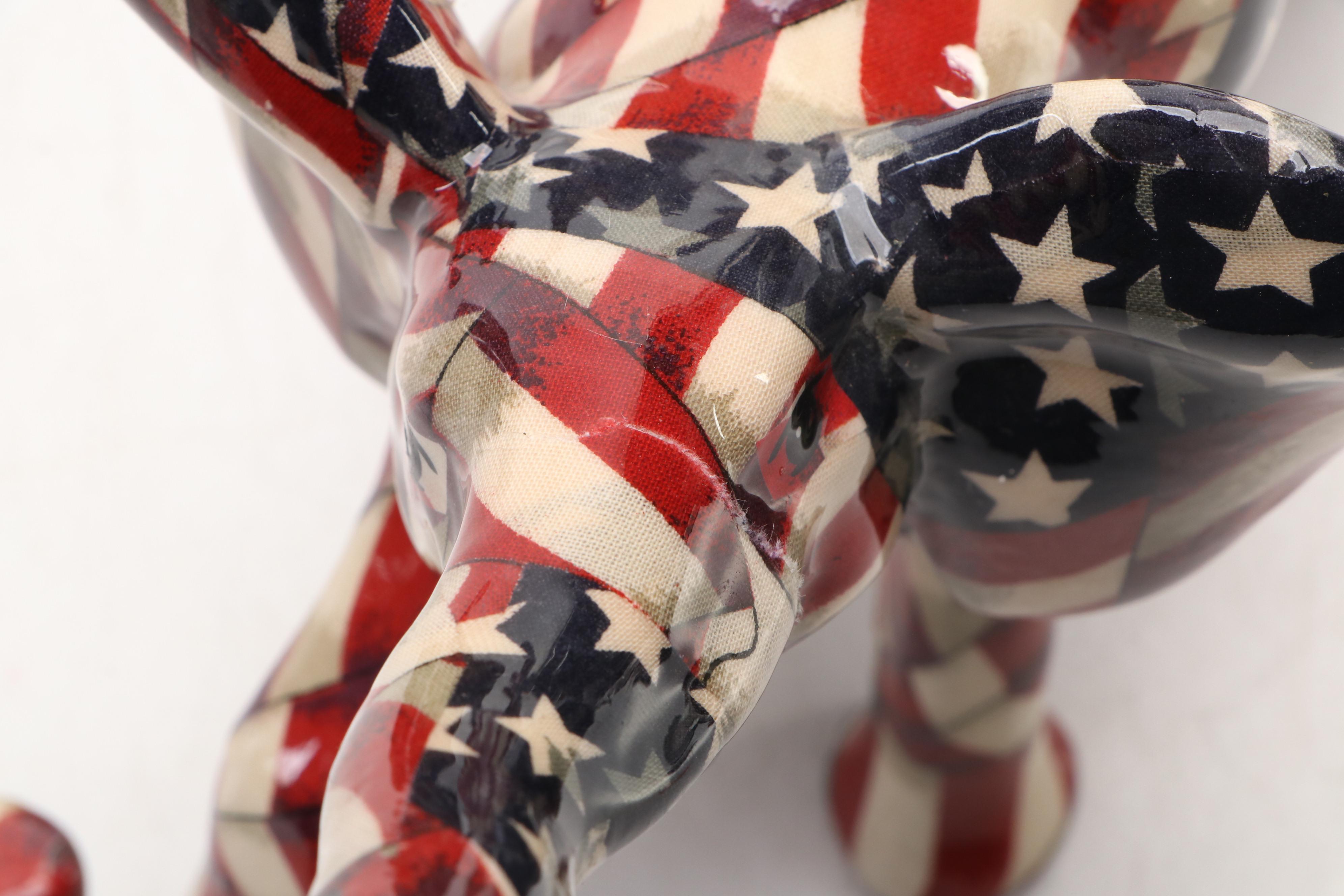 American Flag Pattern Composite Elephants and Eagle