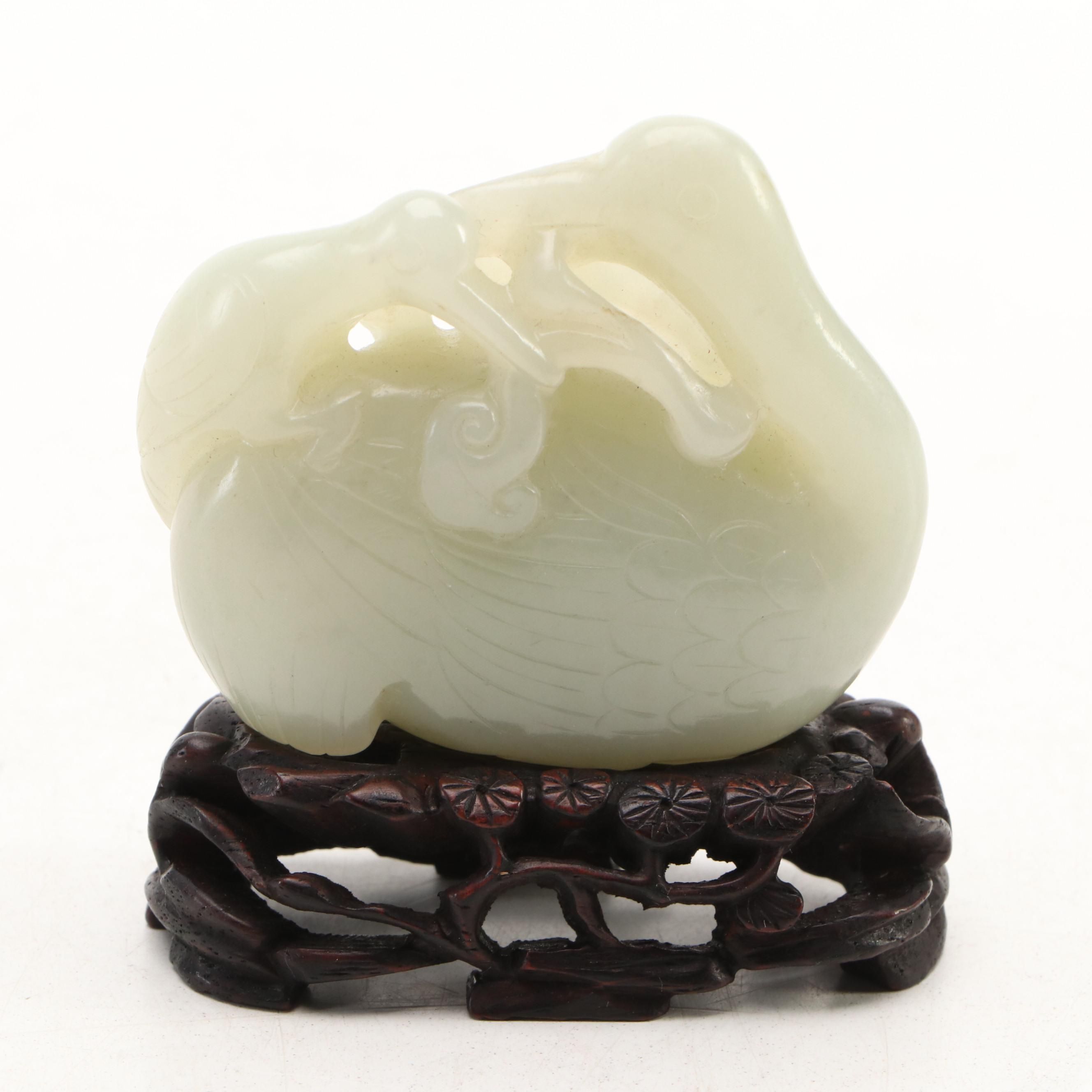Chinese Carved Serpentine Bird