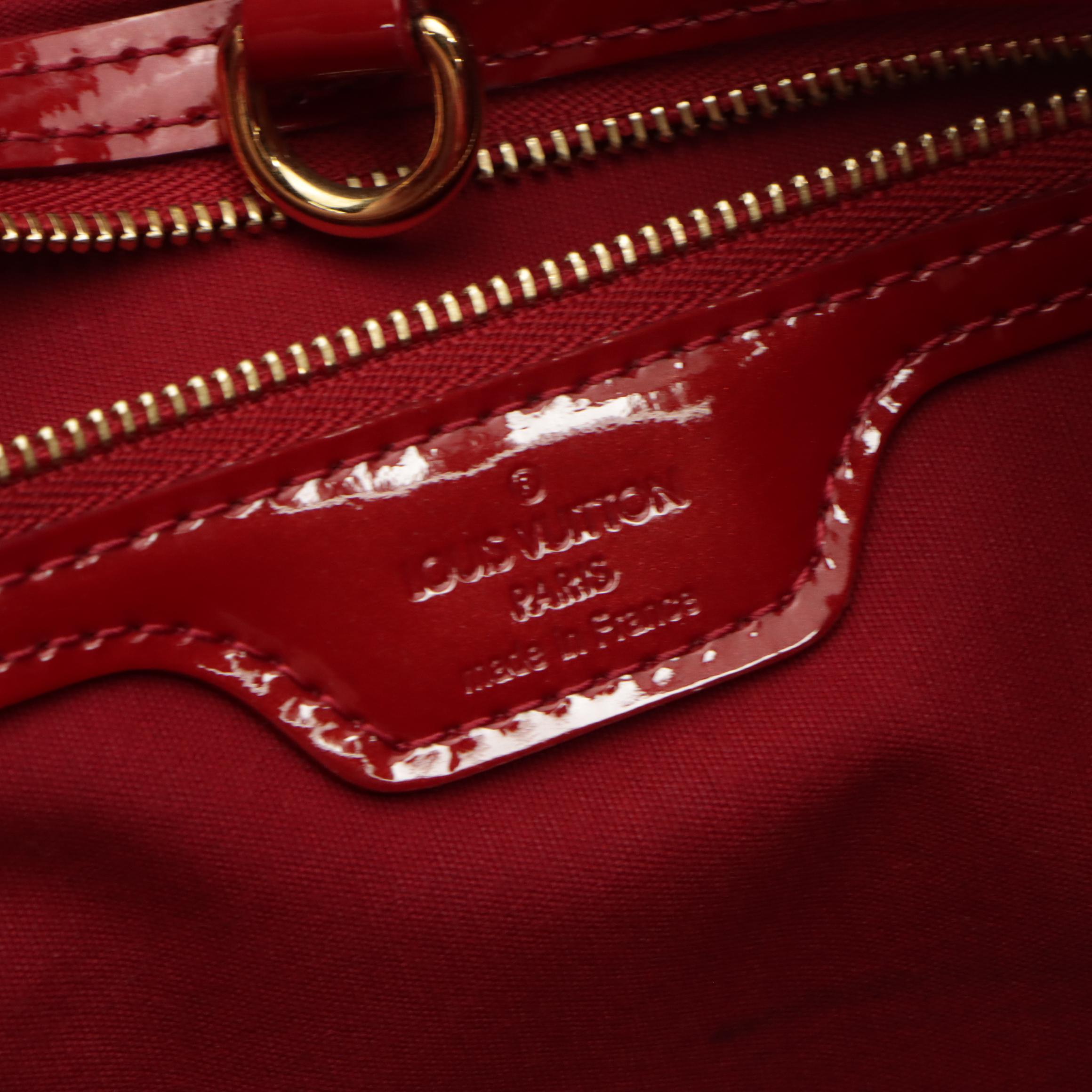 Louis Vuitton Wilshire Handbag in Red Monogram Vernis Leather