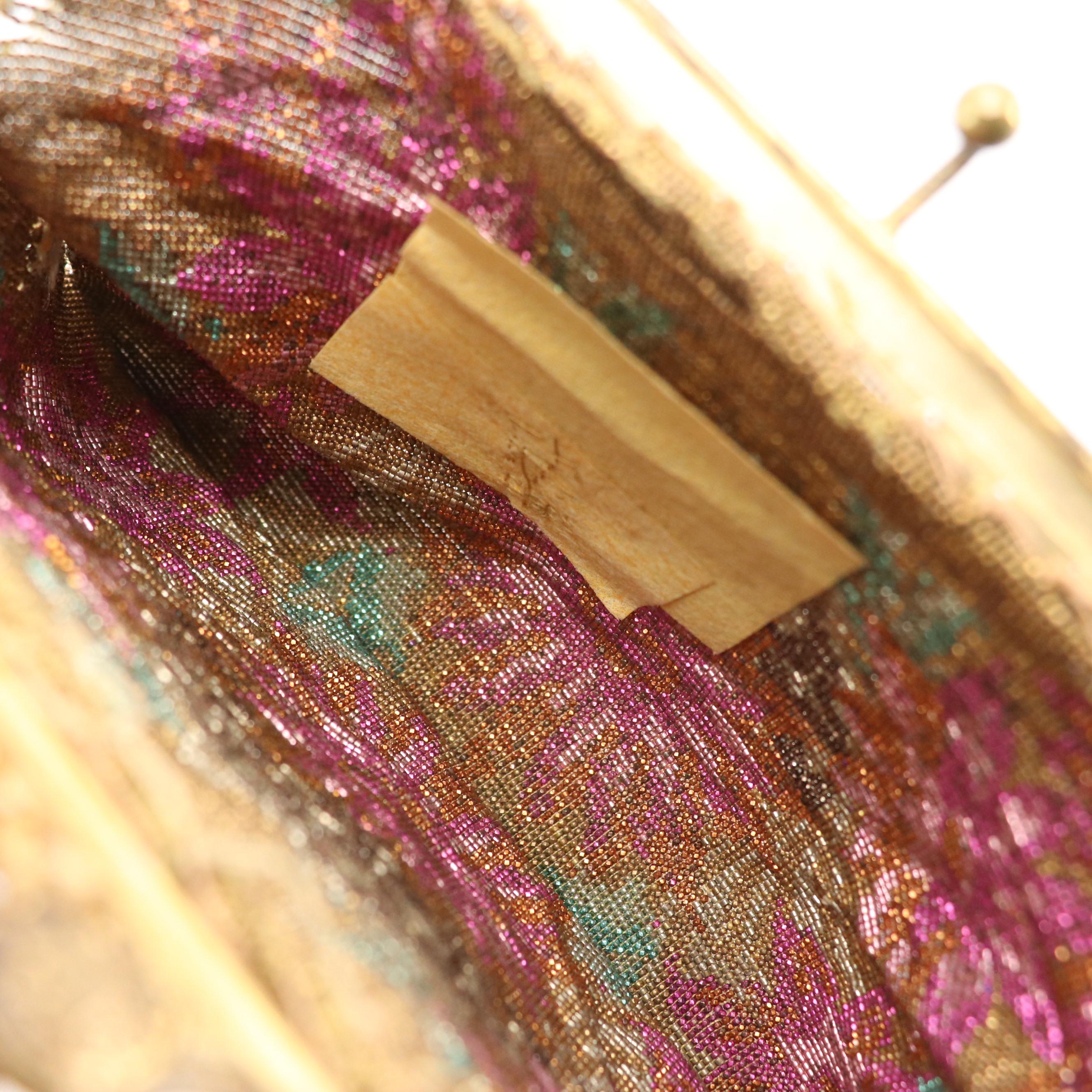 Drawstring Pouch and Frame Bag in Plated Steel Cut Beads