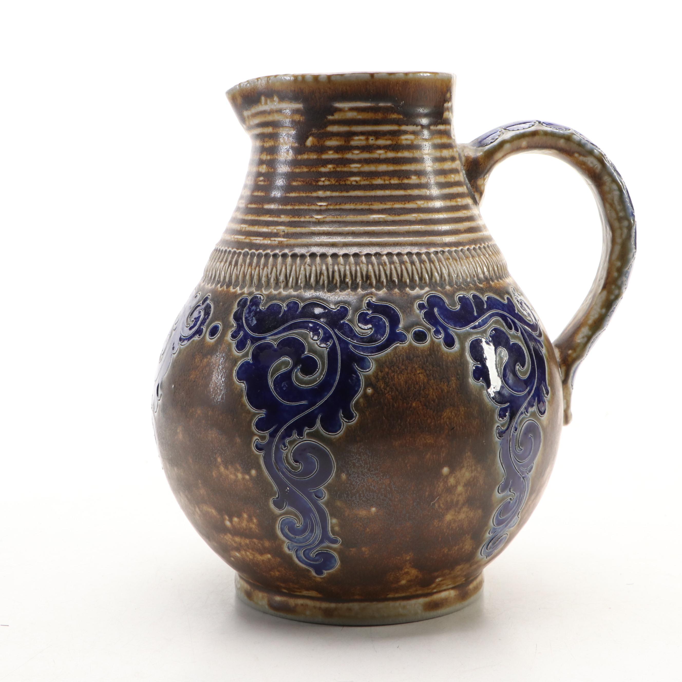 Reinhold Merkelbach "Post-War Modern Design" Hand-Incised Stoneware Pitcher