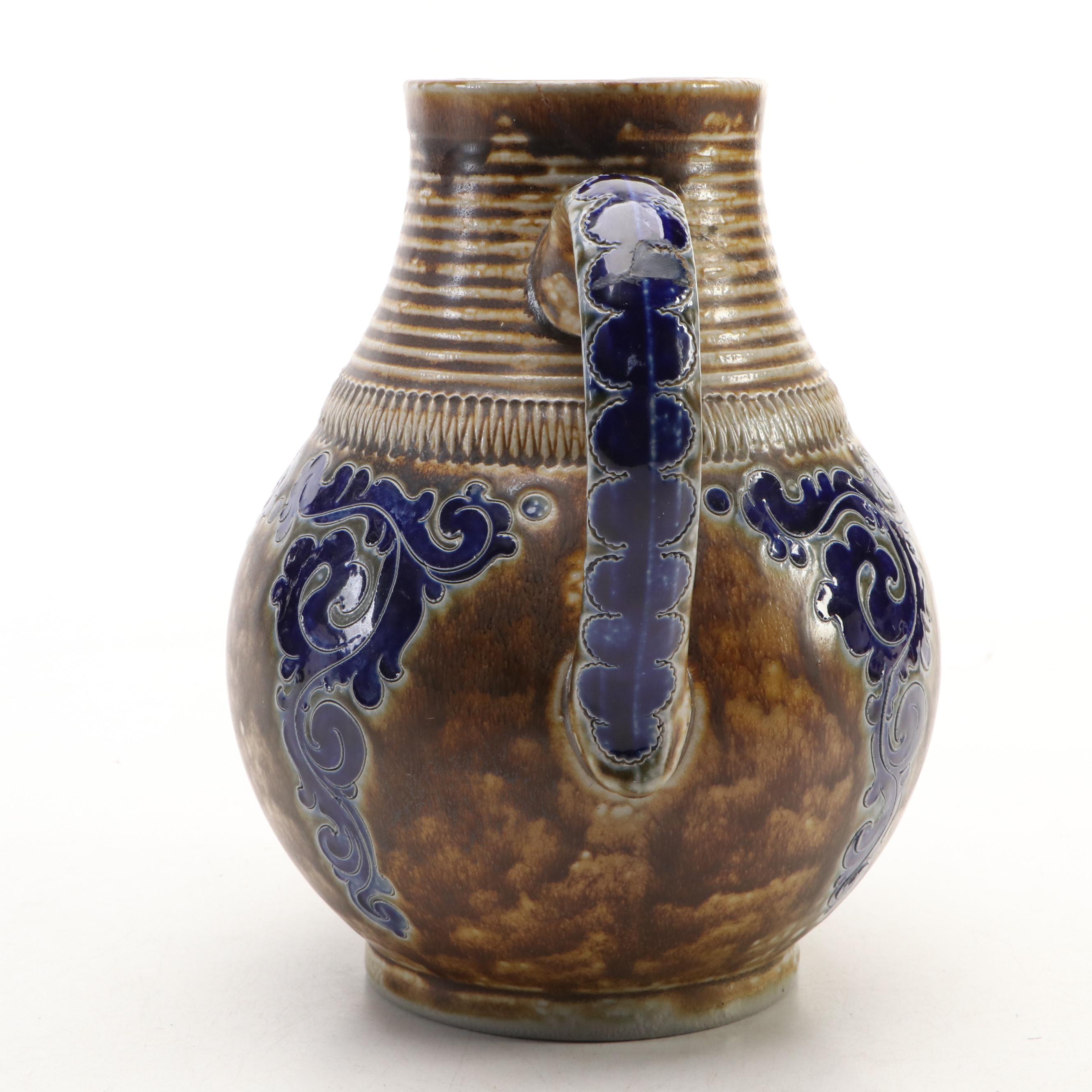 Reinhold Merkelbach "Post-War Modern Design" Hand-Incised Stoneware Pitcher