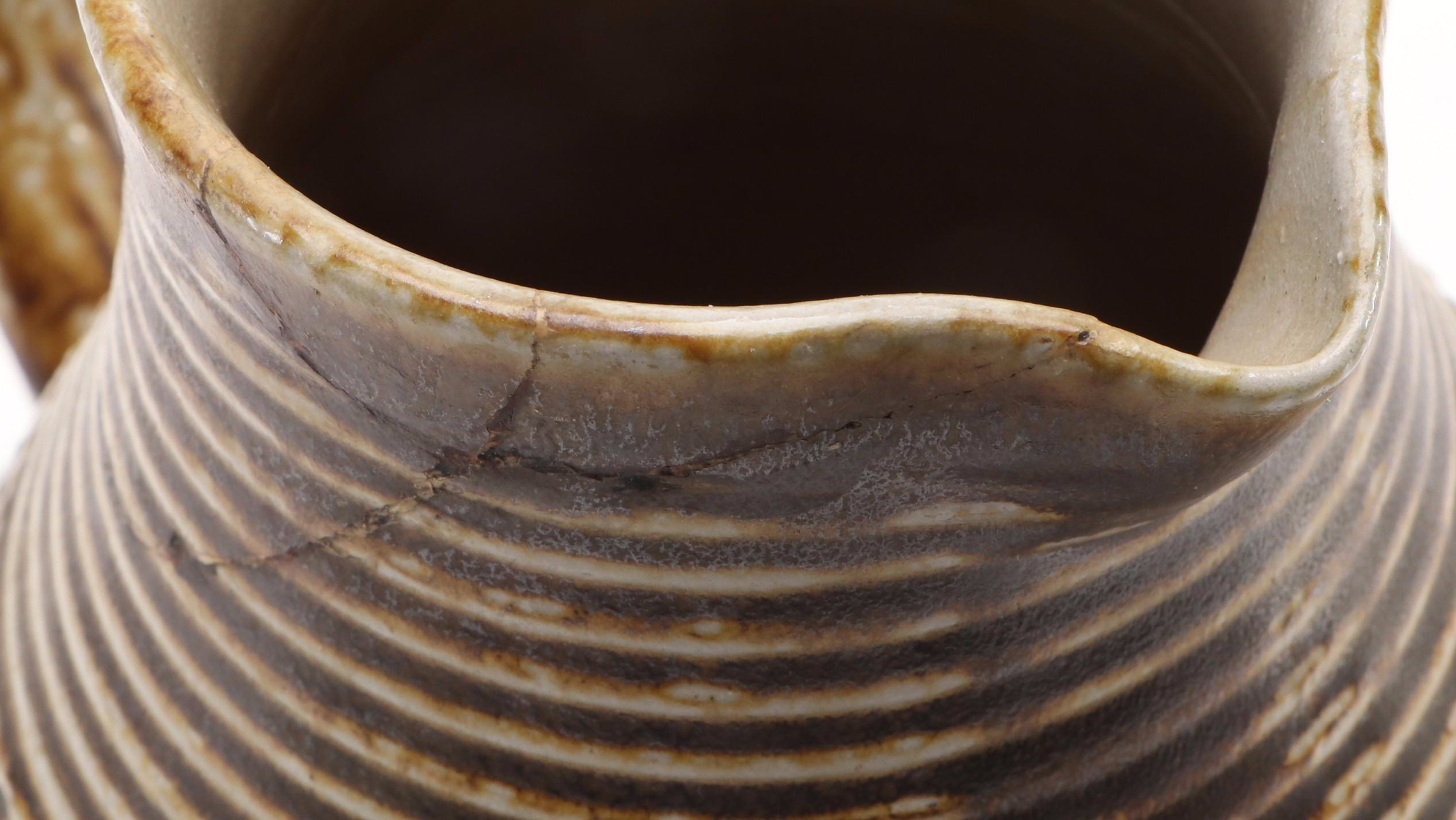 Reinhold Merkelbach "Post-War Modern Design" Hand-Incised Stoneware Pitcher