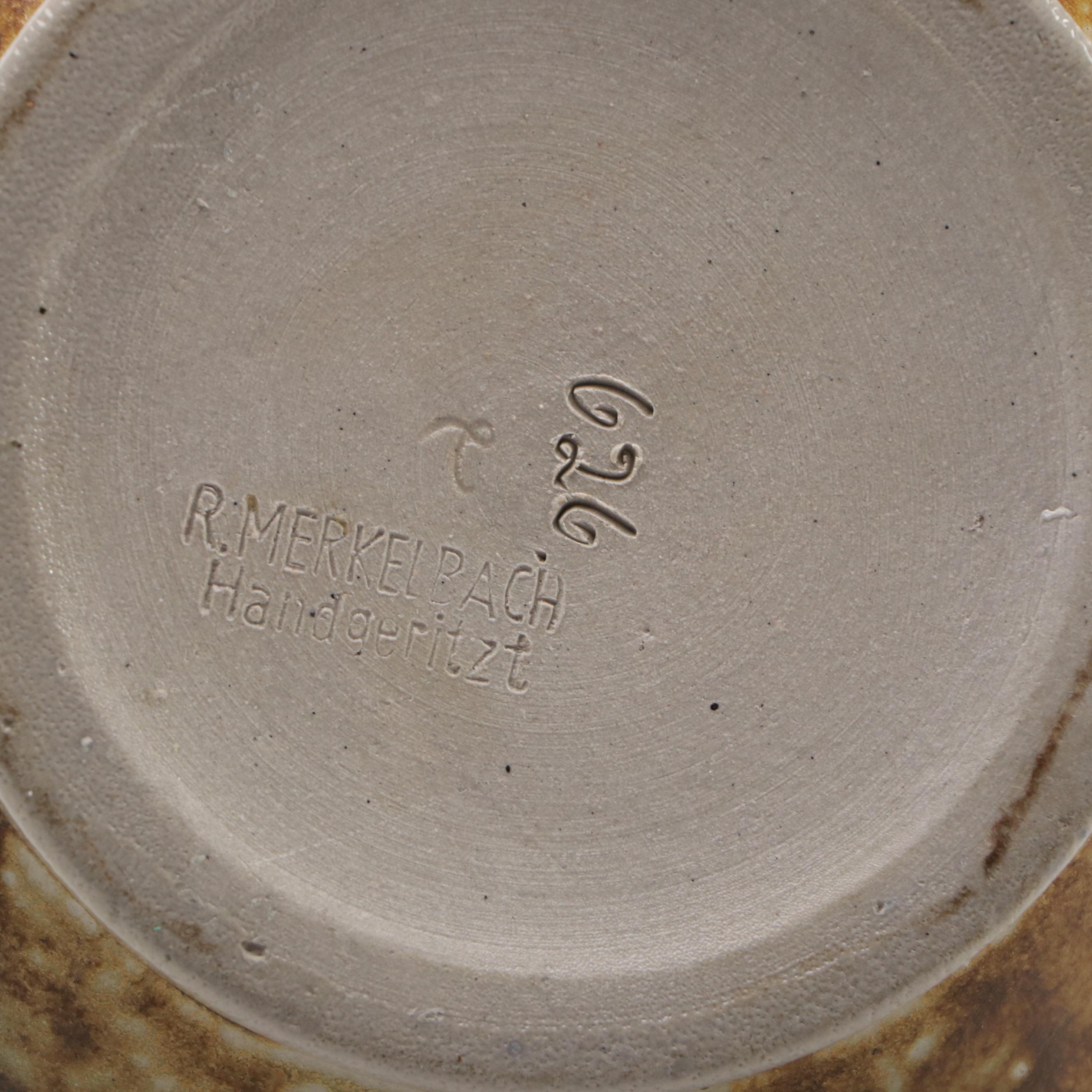 Reinhold Merkelbach "Post-War Modern Design" Hand-Incised Stoneware Pitcher