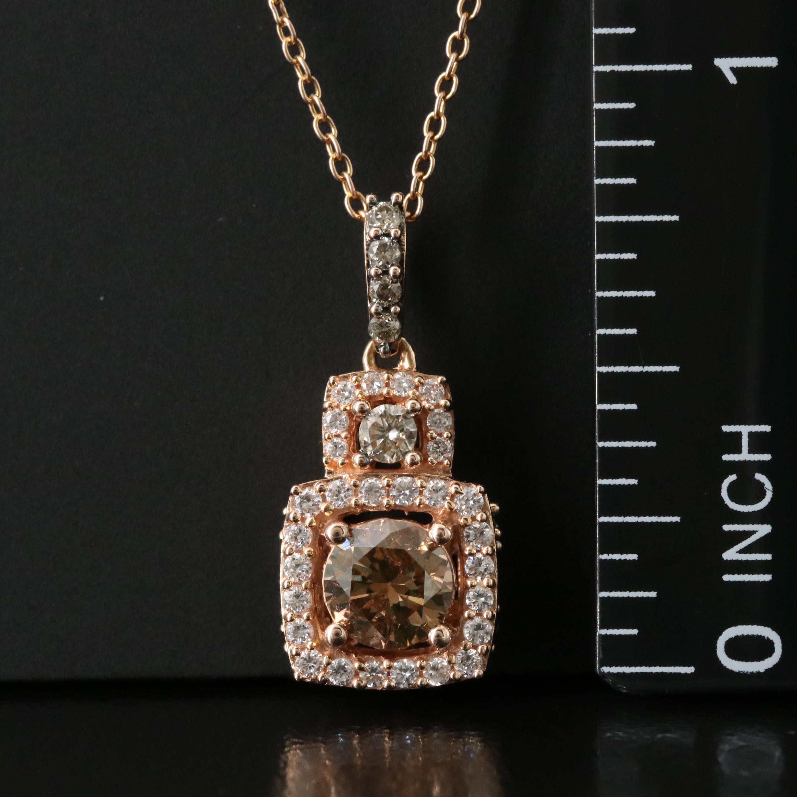 Le Vian 14K 0.92 CTW Diamond Pendant Necklace with Fancy Diamonds
