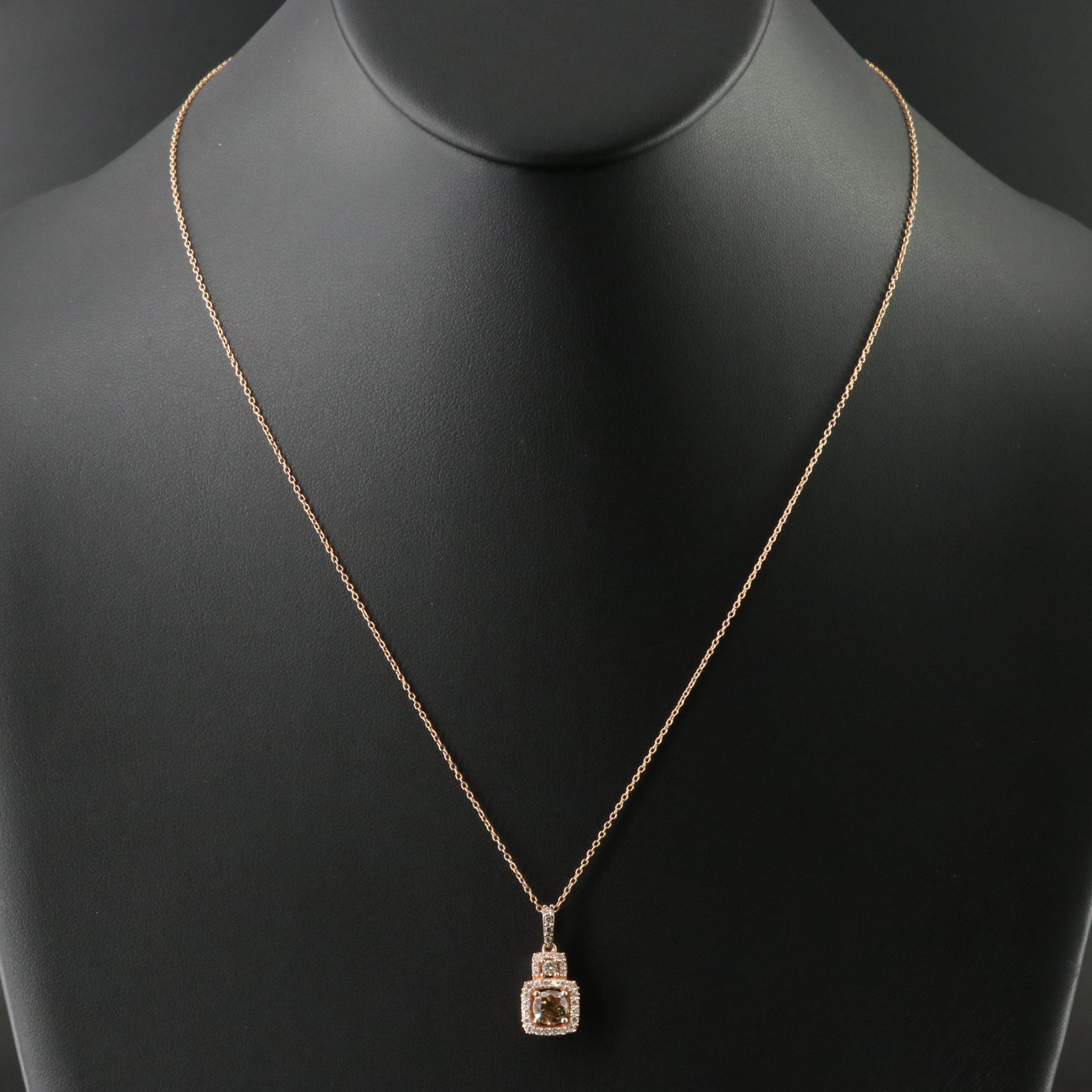 Le Vian 14K 0.92 CTW Diamond Pendant Necklace with Fancy Diamonds