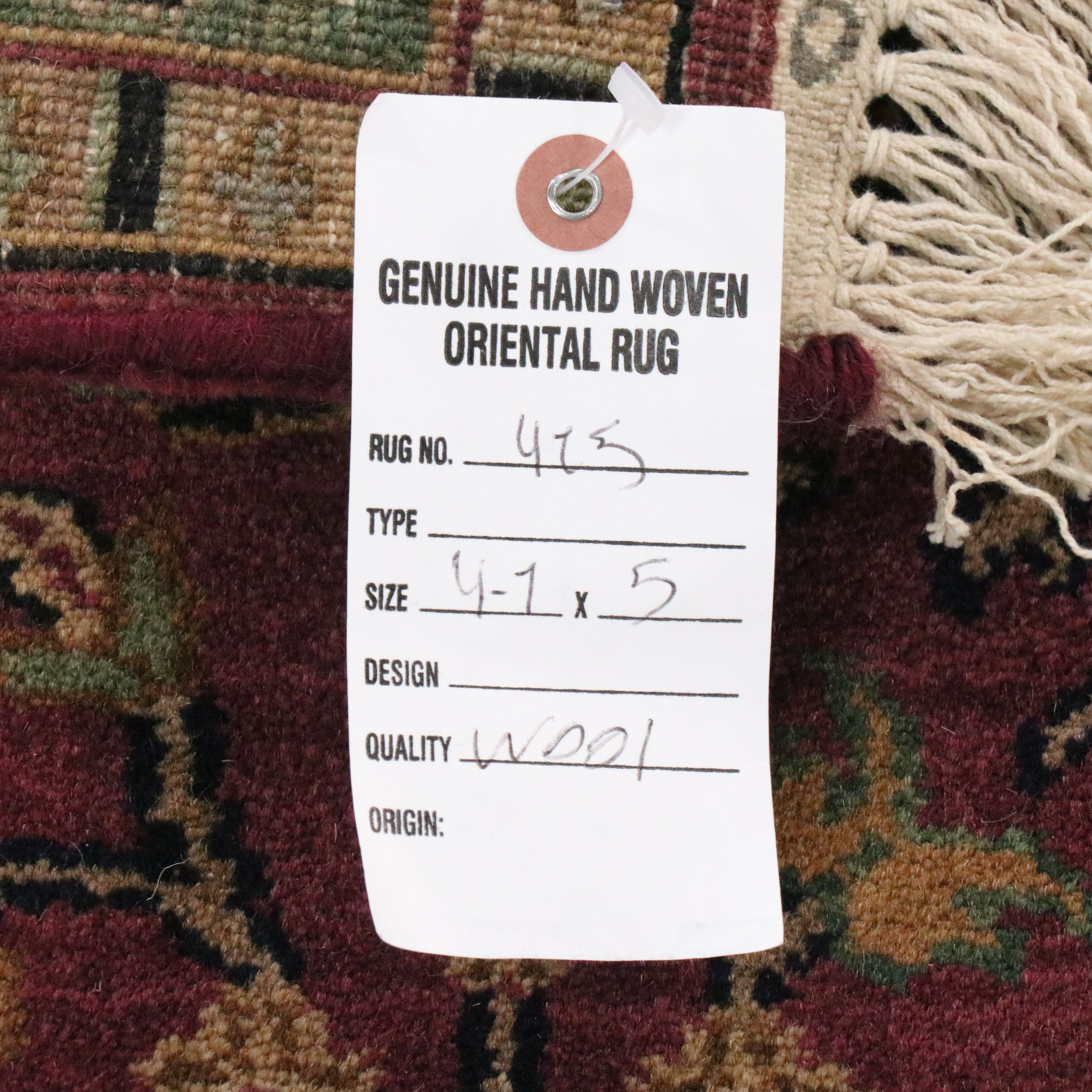 4'1 x 6'4 Hand-Knotted Indo-Persian Tabriz Area Rug