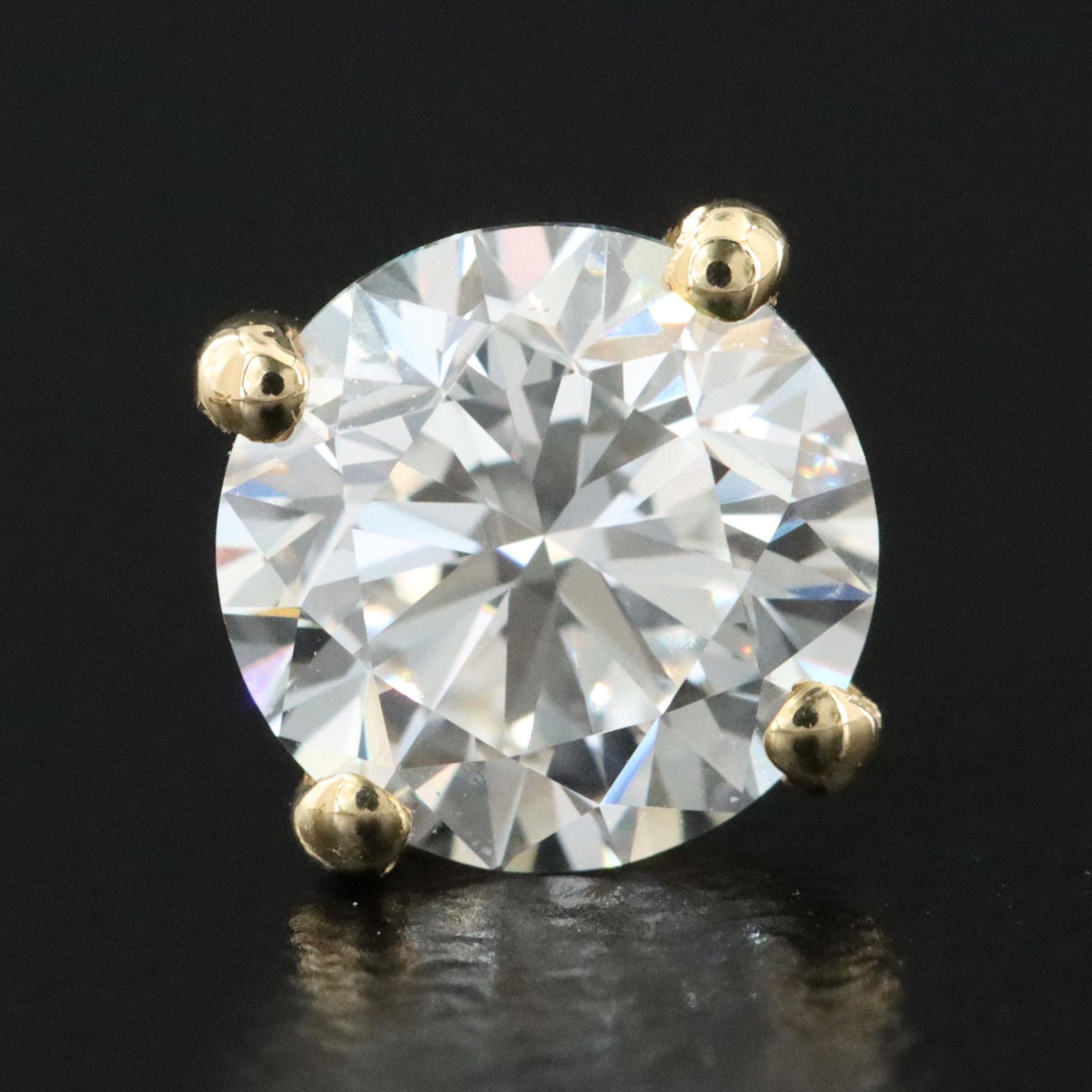 18K 2.03 CTW Lab Grown Diamond Solitaire Stud Earrings with IGI Report