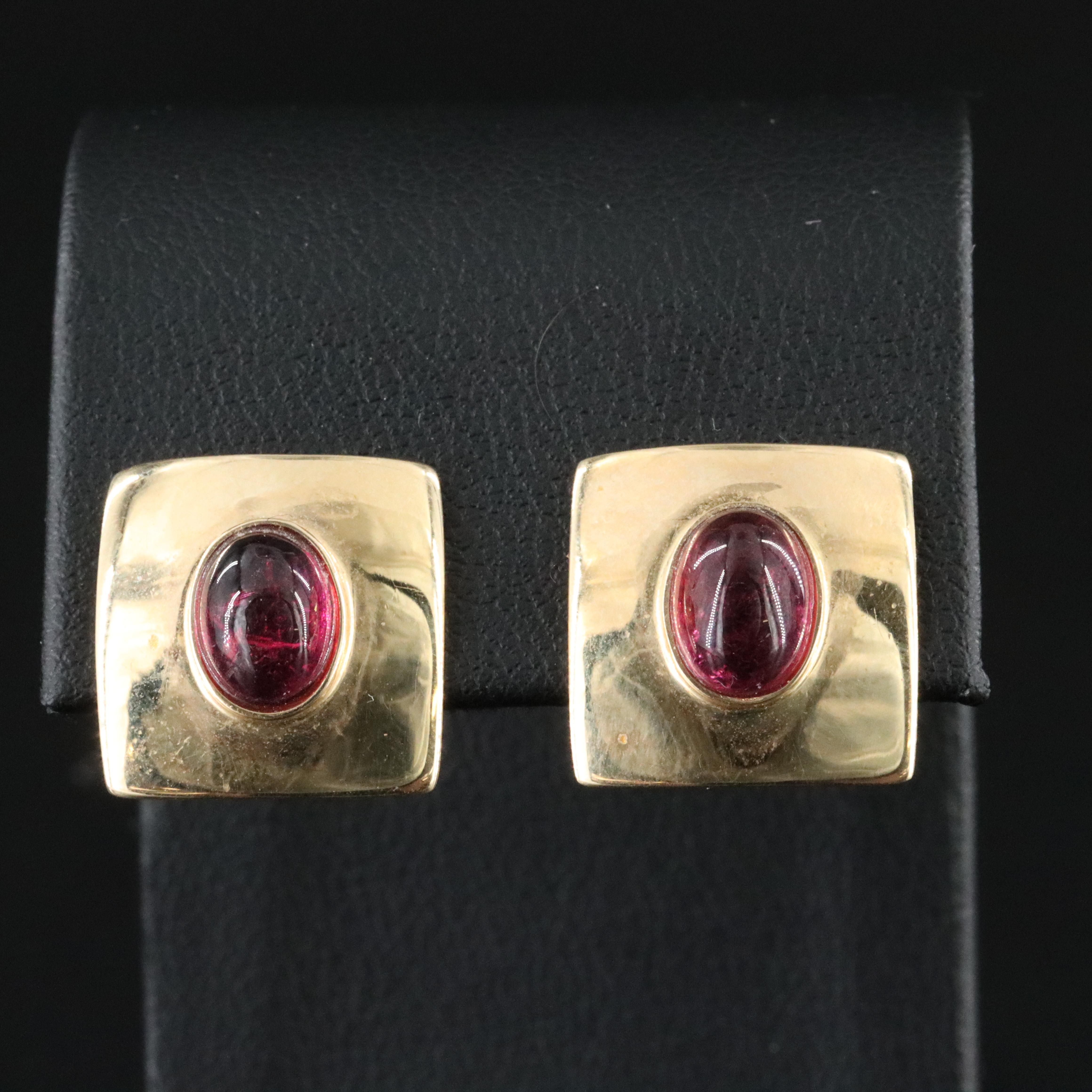 14K Rubellite Earrings
