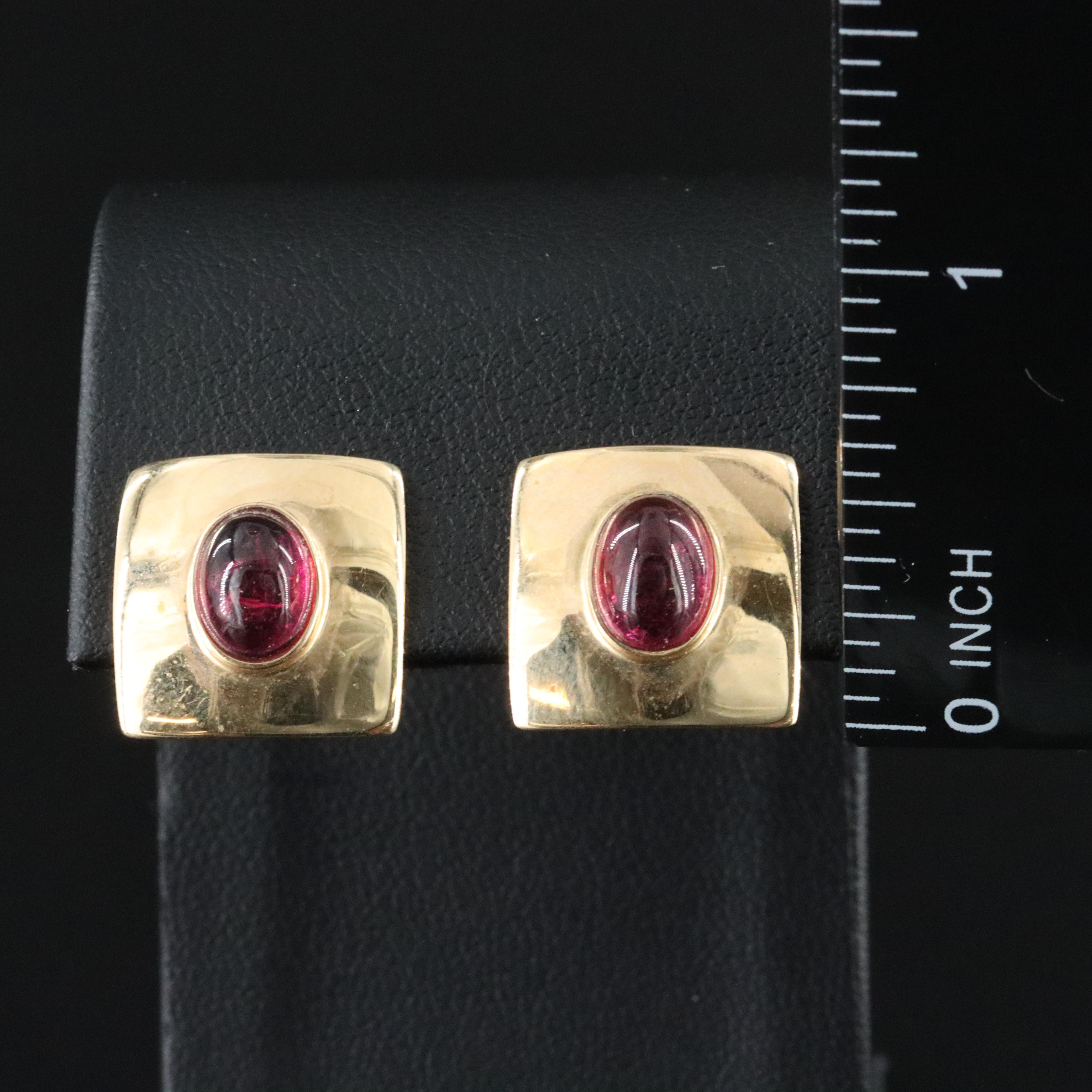 14K Rubellite Earrings