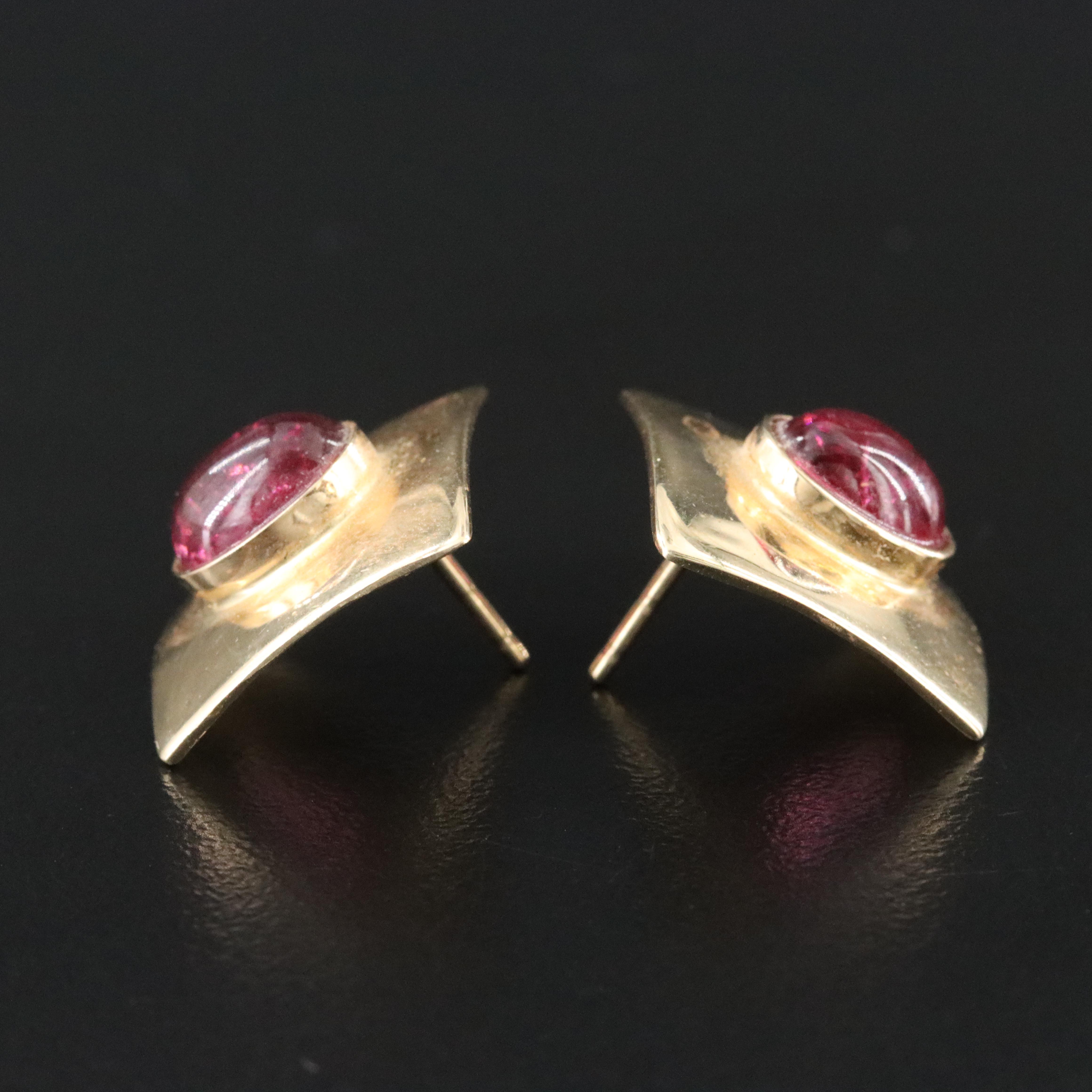 14K Rubellite Earrings