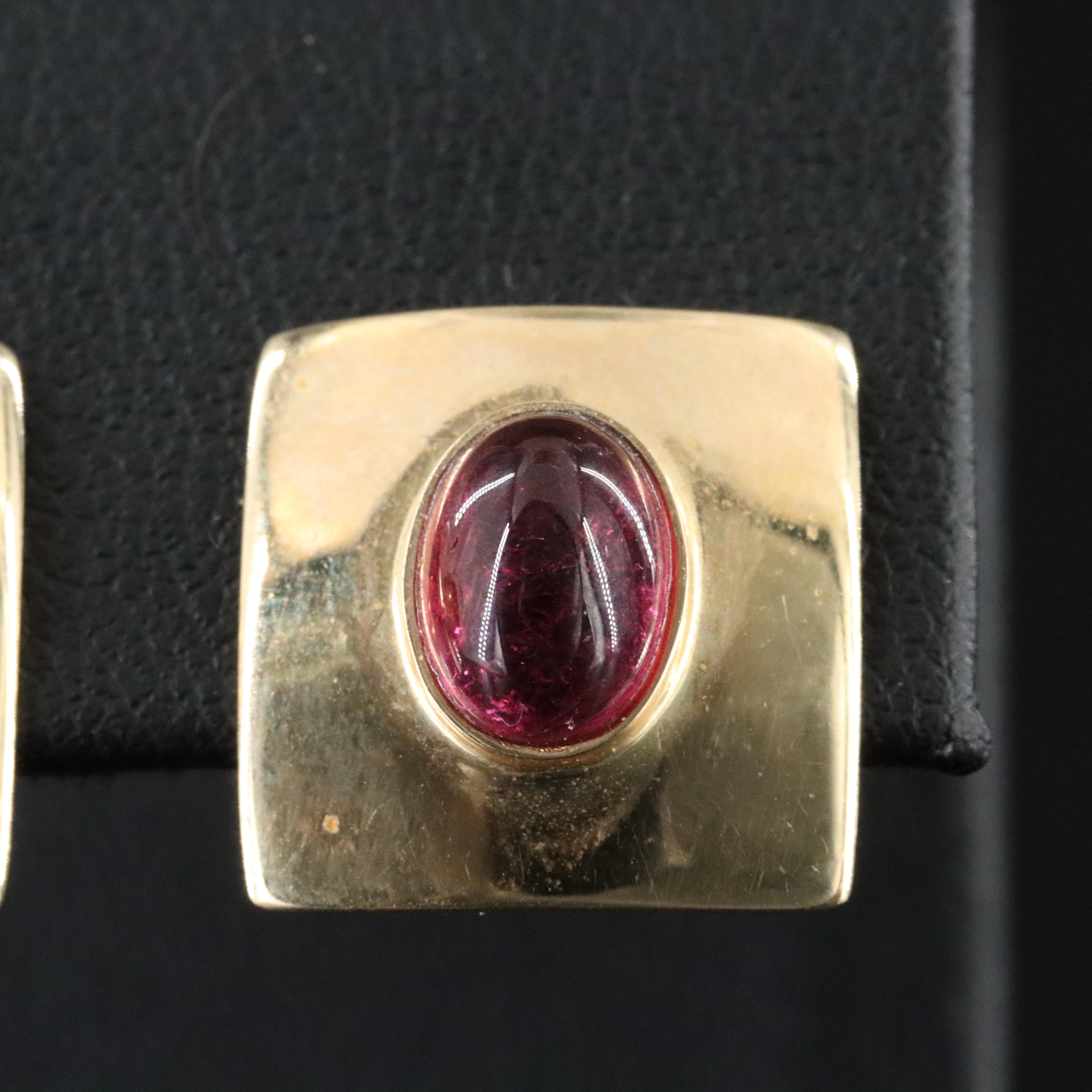 14K Rubellite Earrings
