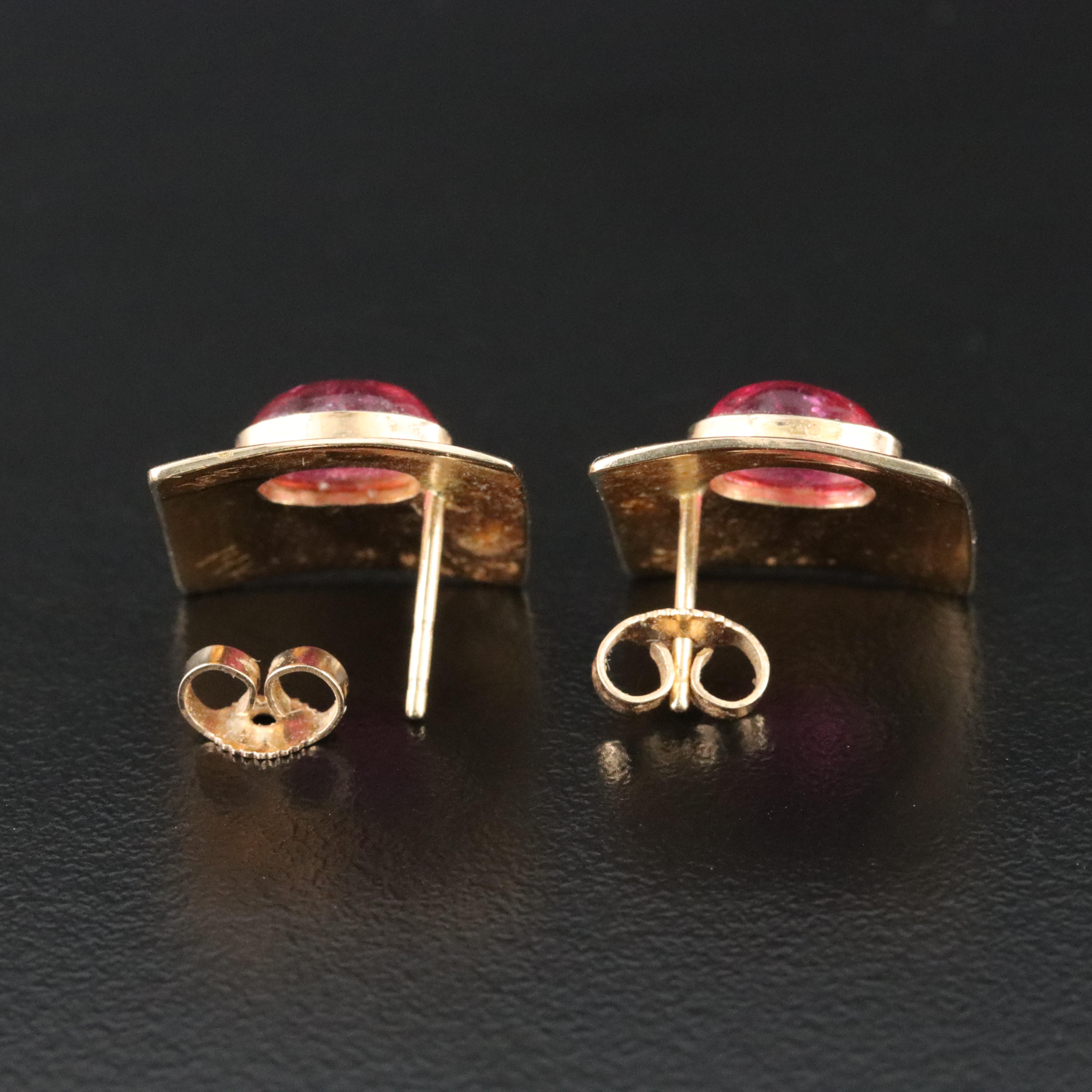 14K Rubellite Earrings