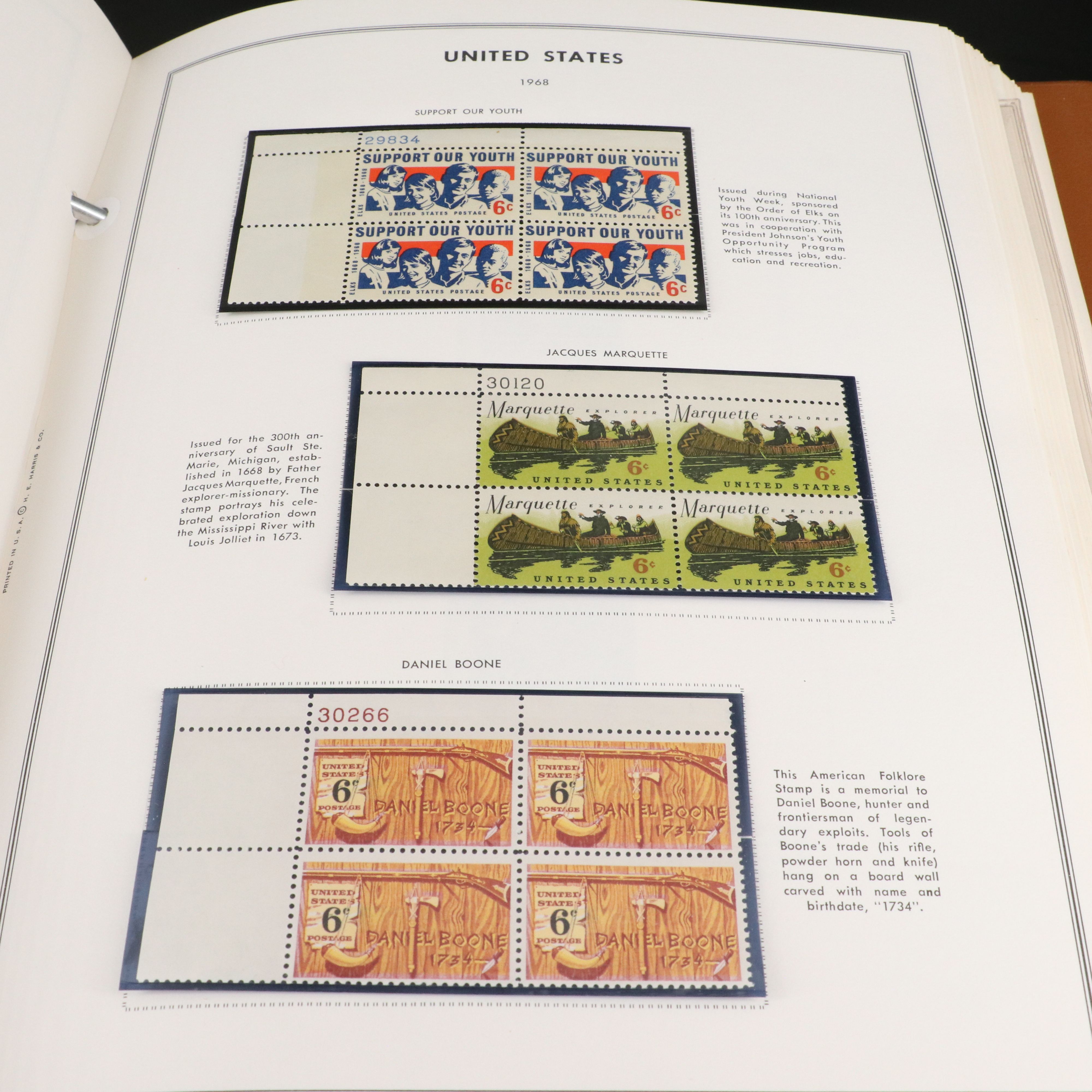 Two Large Harris Albums with United States Plate Blocks