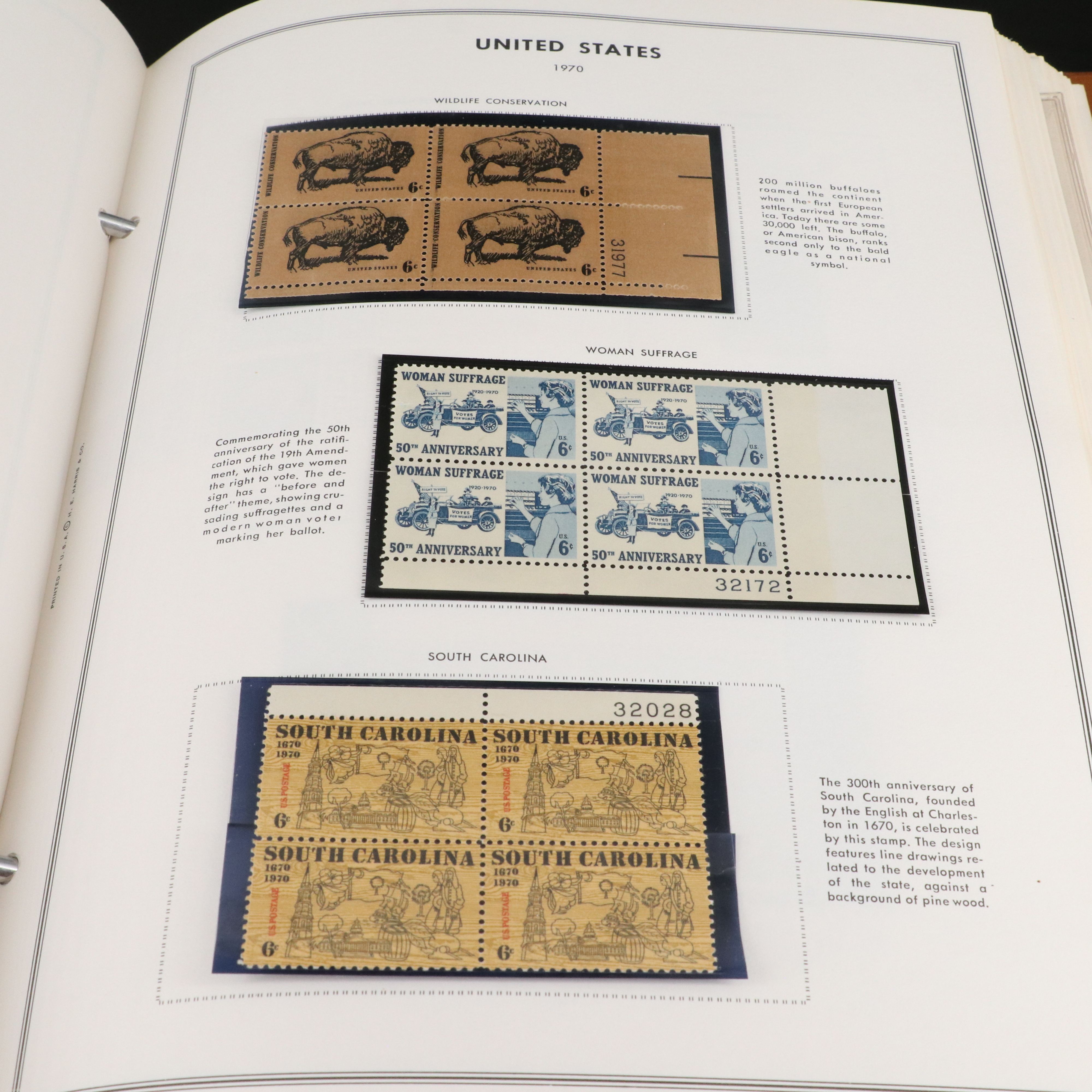 Two Large Harris Albums with United States Plate Blocks