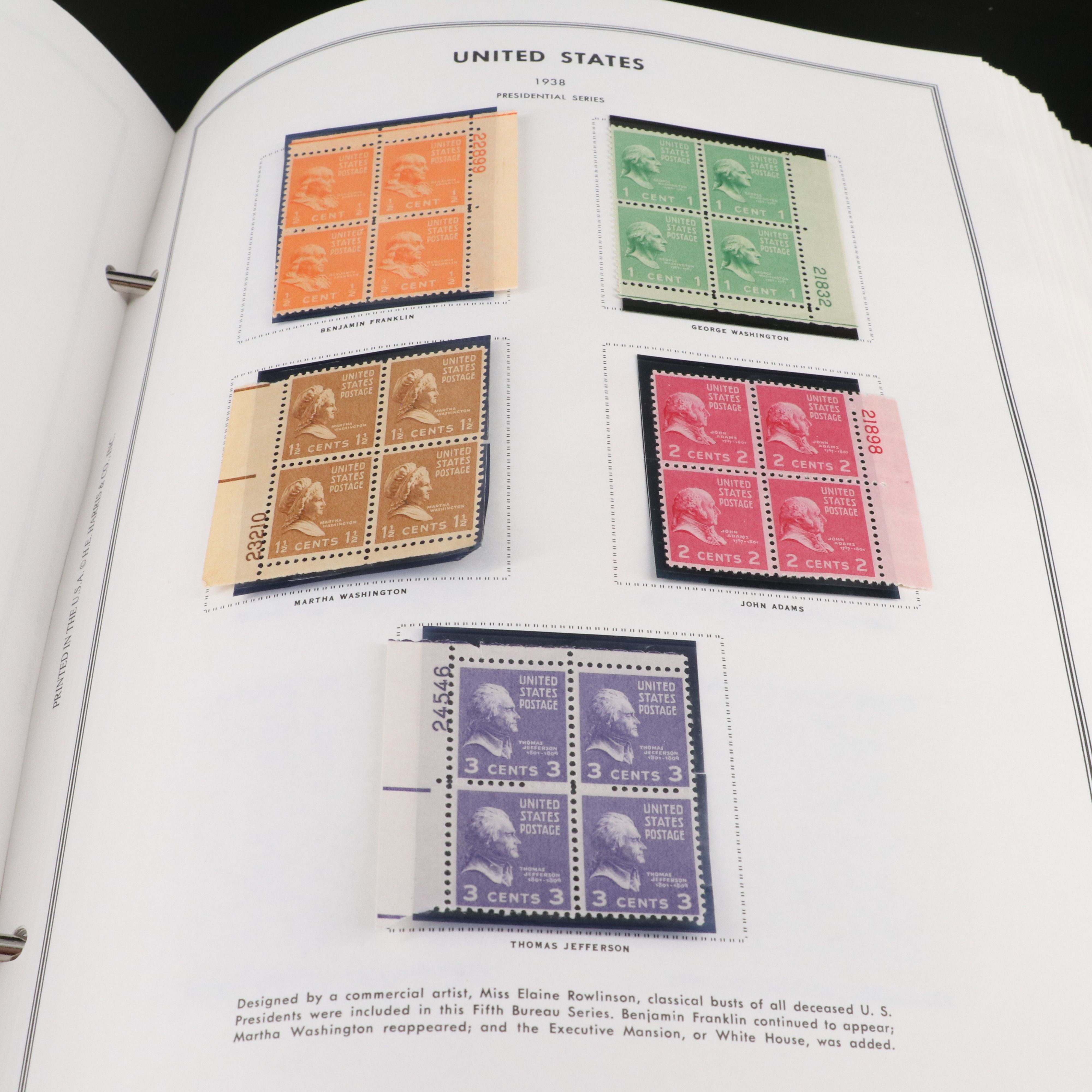 Two Large Harris Albums with United States Plate Blocks