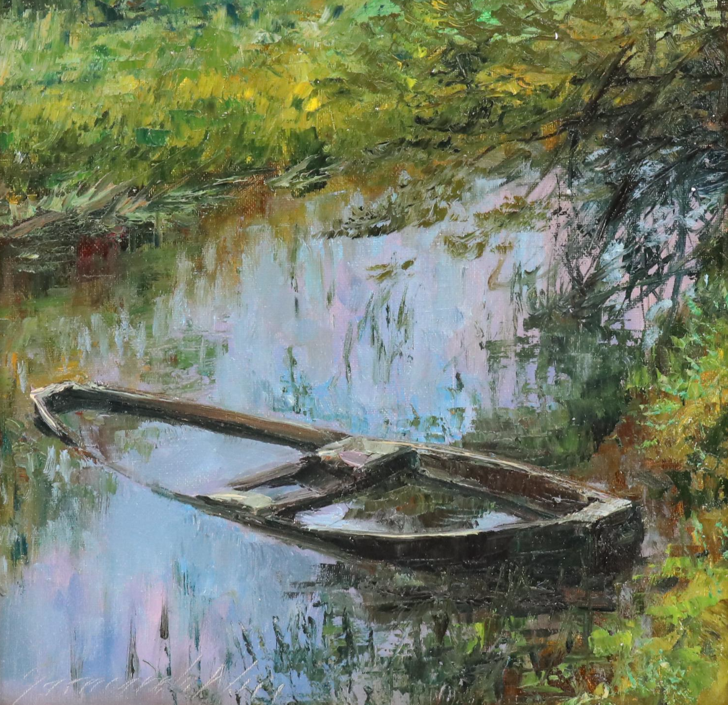 Garncarek Aleksander Pond Landscape Oil Painting, 2025