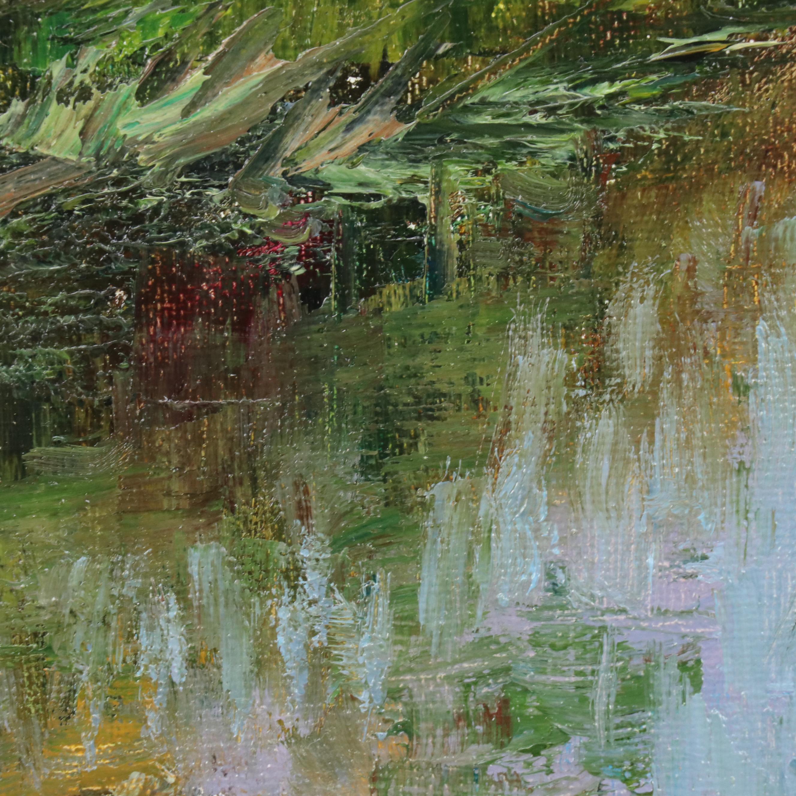 Garncarek Aleksander Pond Landscape Oil Painting, 2025