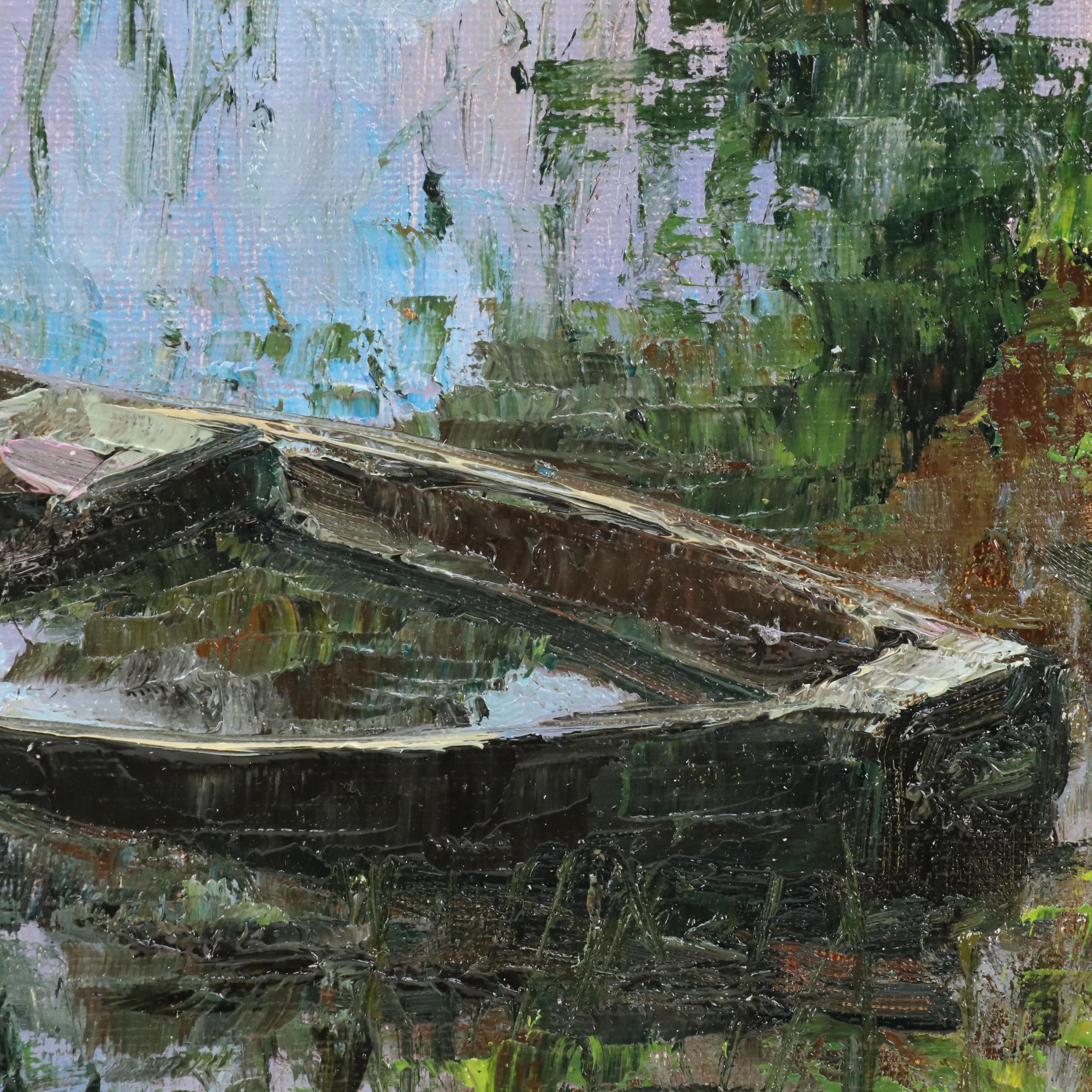 Garncarek Aleksander Pond Landscape Oil Painting, 2025