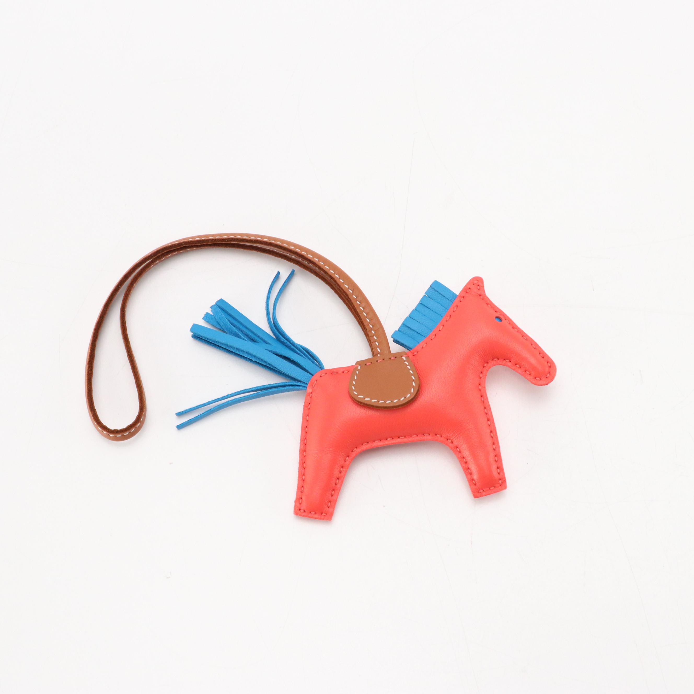 Hermès Rodeo PM Bag Charm in Tricolor Milo Lambskin Leather