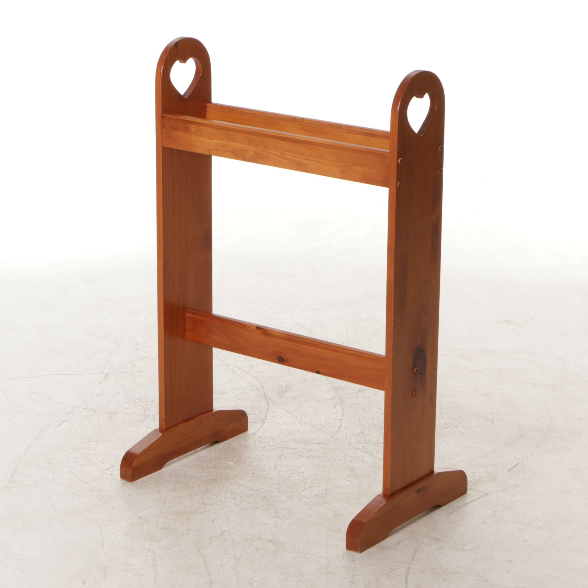 Progressive Furniture Pine Nightstand with a Quilt Stand