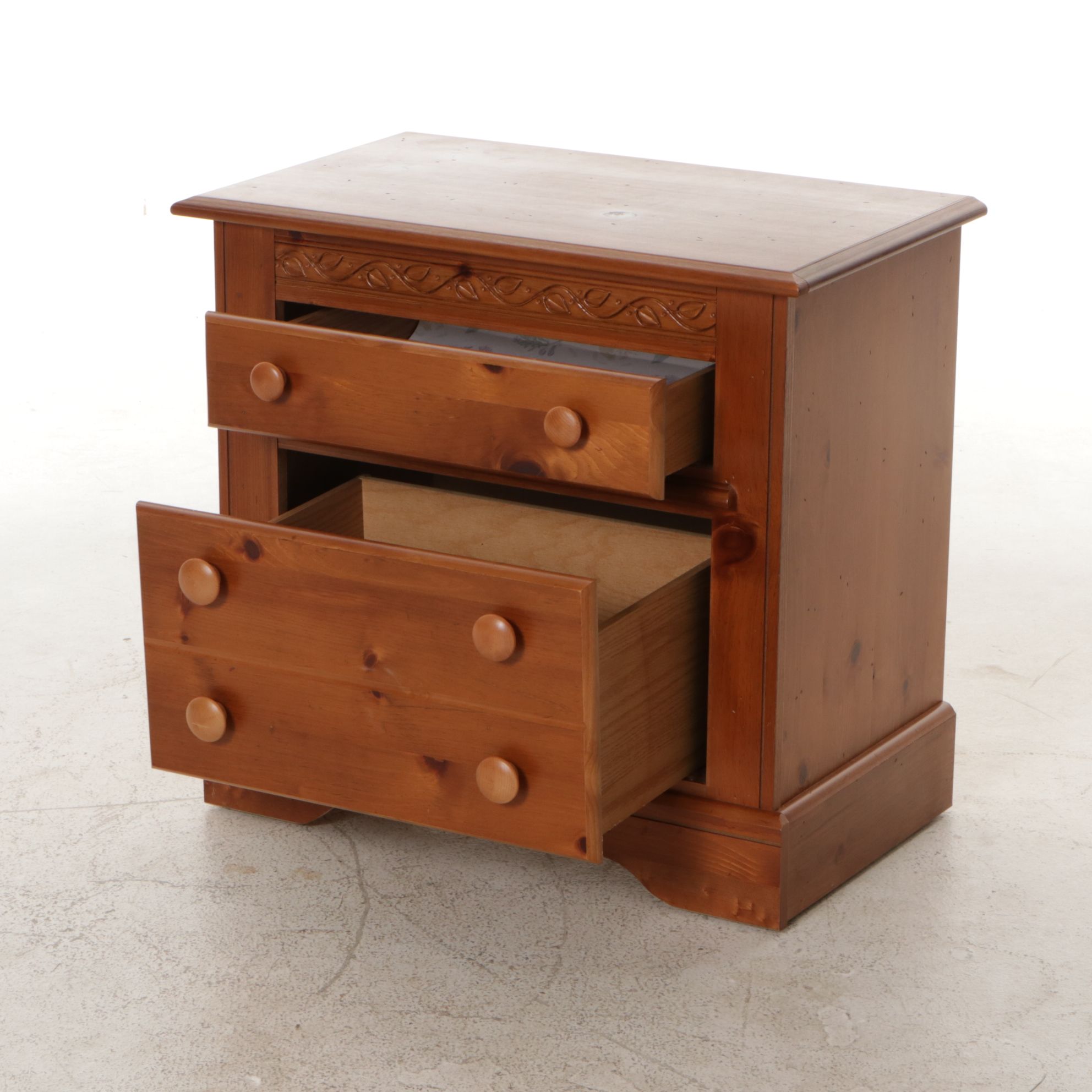Progressive Furniture Pine Nightstand with a Quilt Stand
