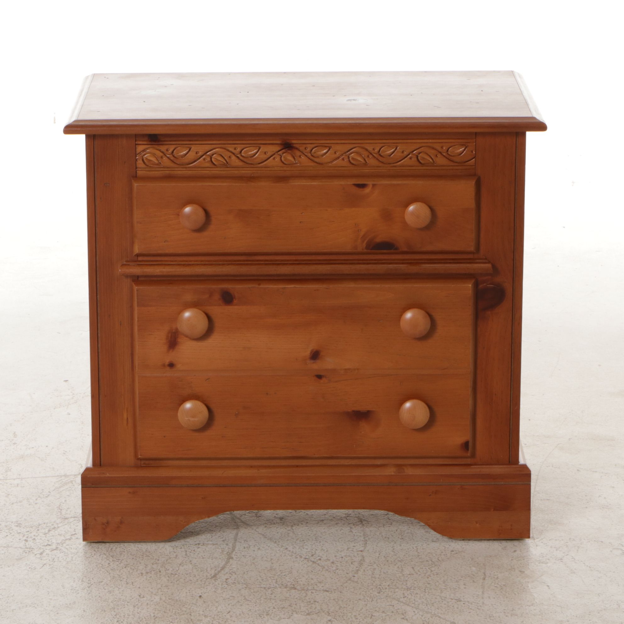 Progressive Furniture Pine Nightstand with a Quilt Stand