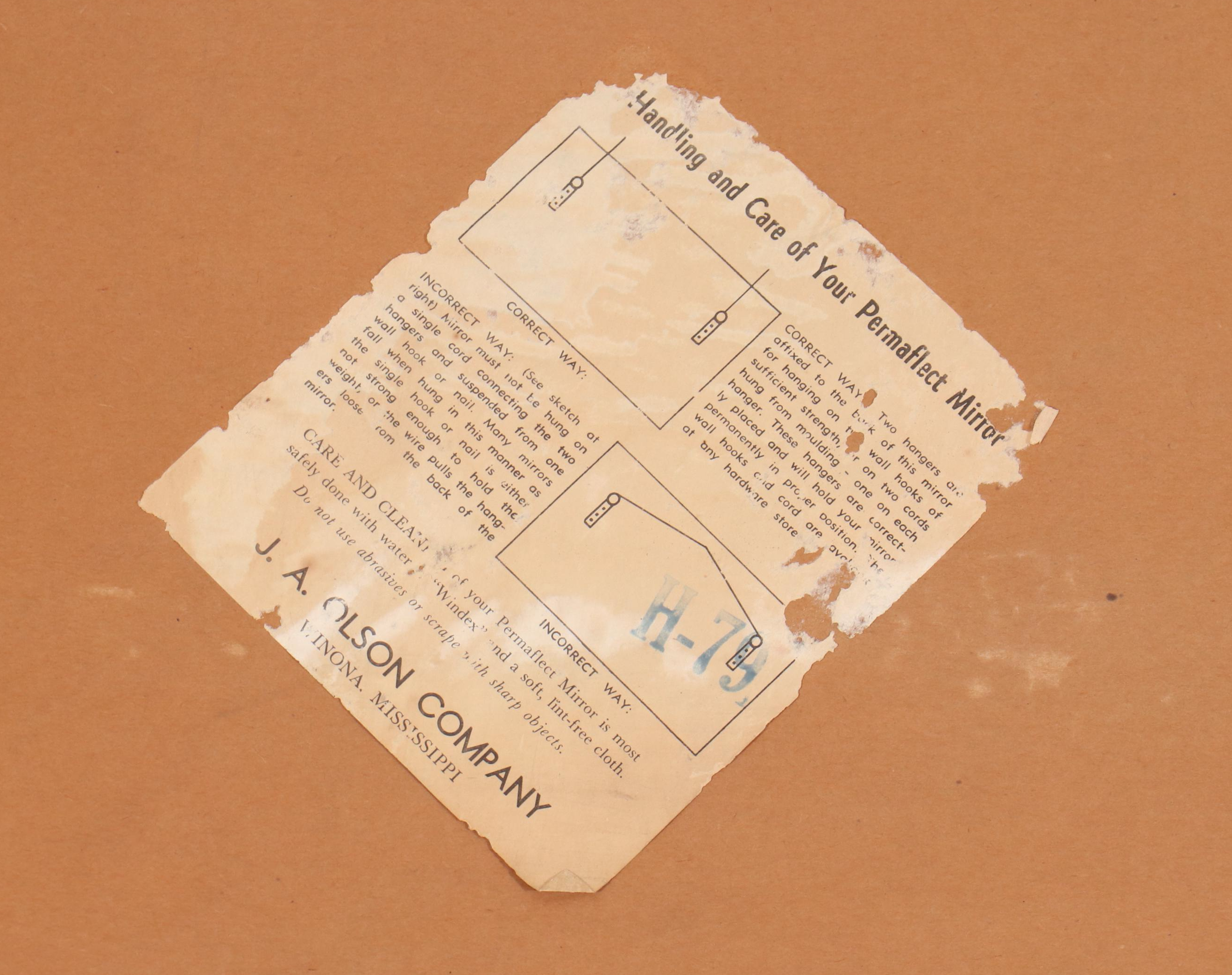 J. A. Olson Company Ornate Giltwood Wall Mirror, Mid to Late 20th Century