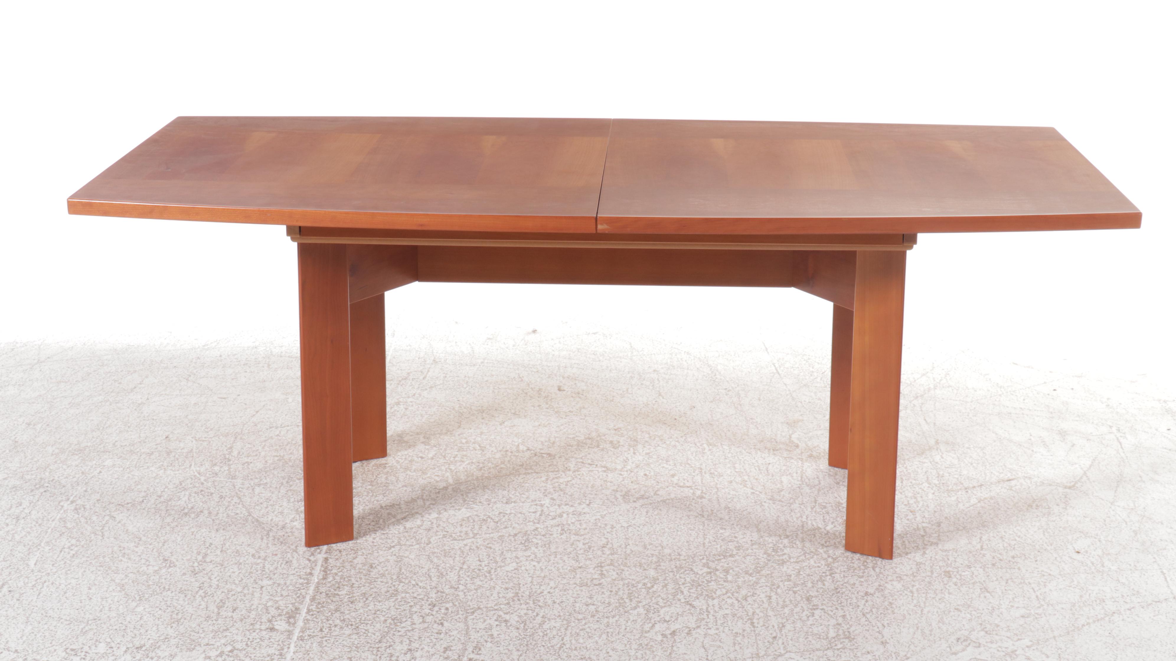 Modernist Dining Set: Skovby Danish Table with Eight Sibau Beech Chairs