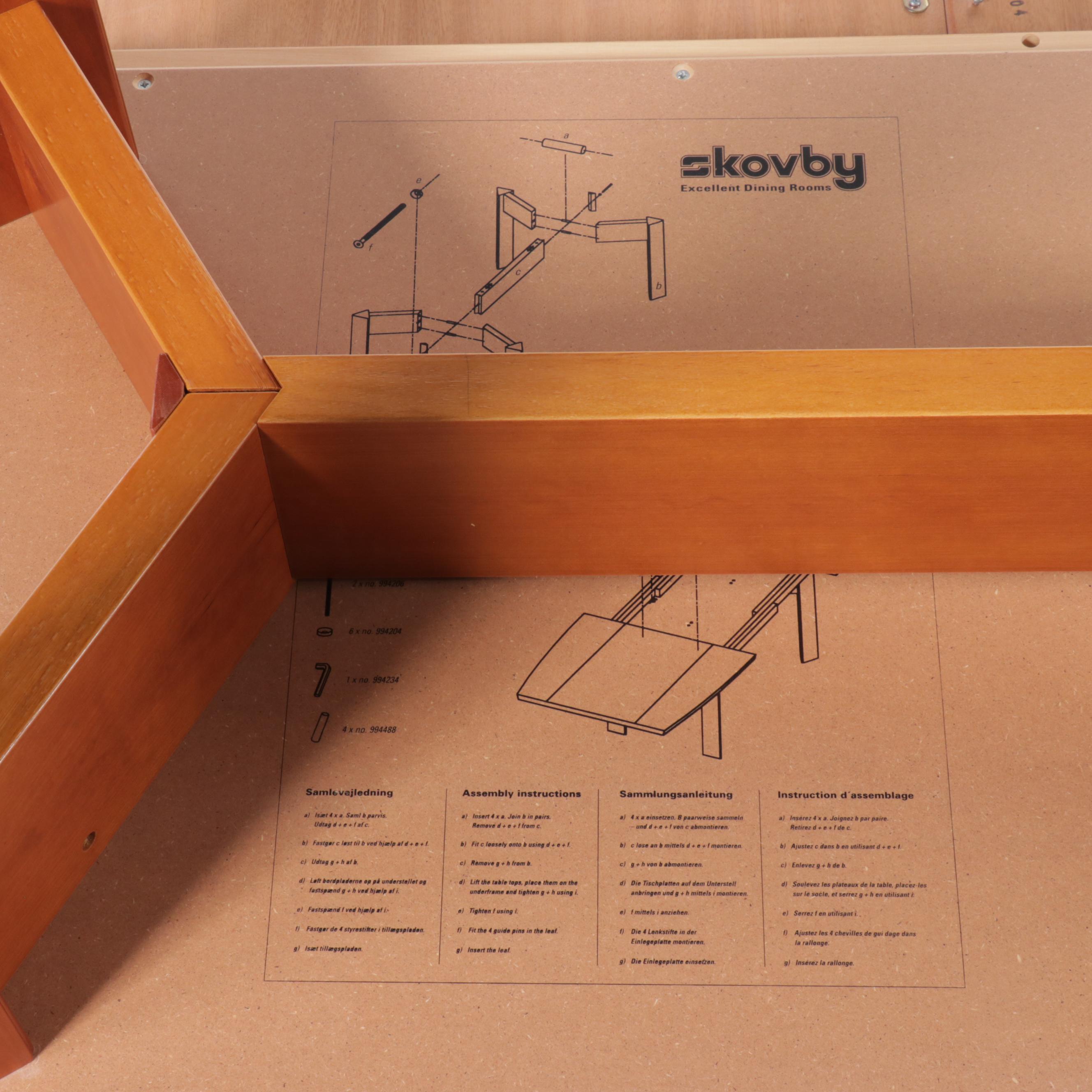 Modernist Dining Set: Skovby Danish Table with Eight Sibau Beech Chairs