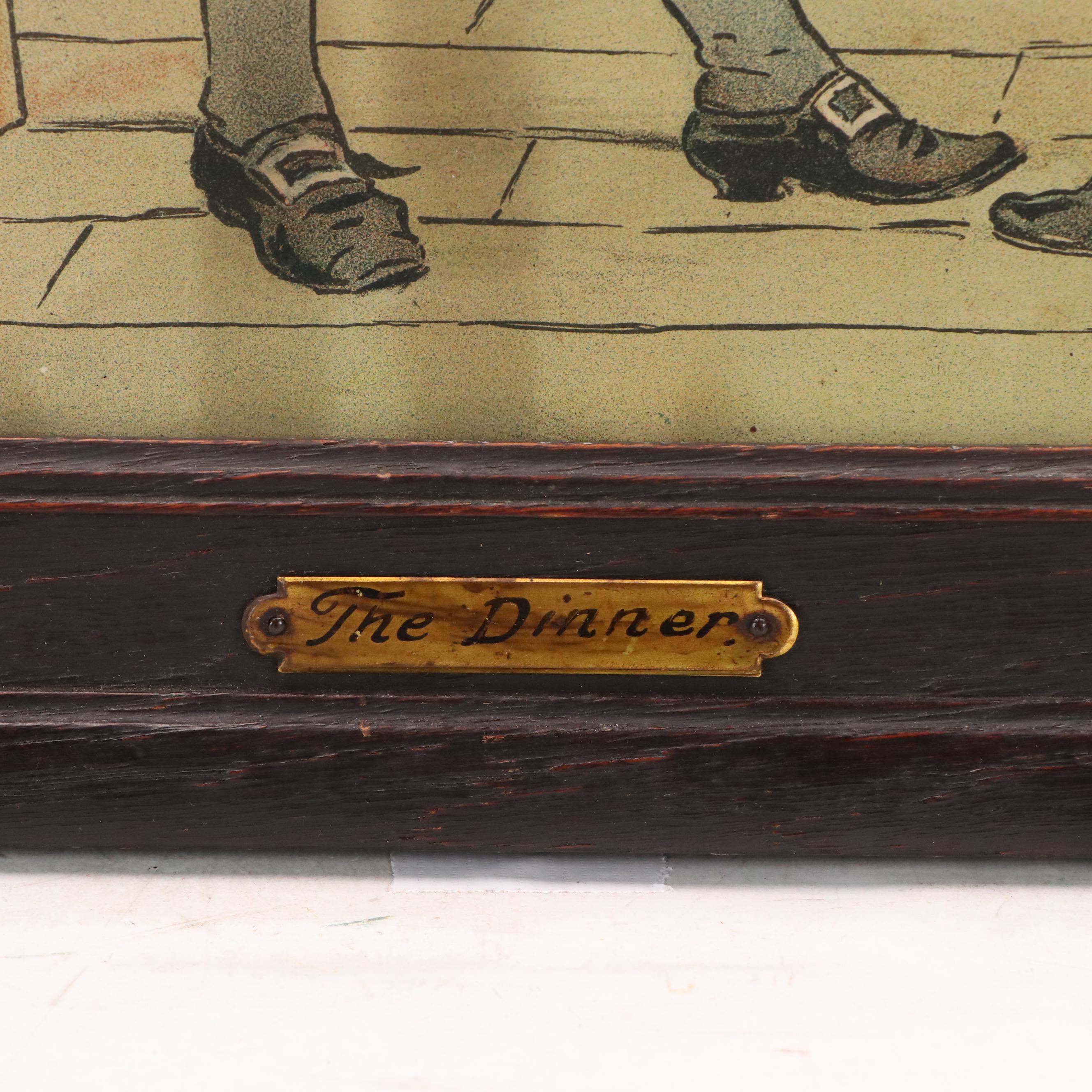 Scenic Color Lithograph "The Dinner," Late 19th / 20th Century