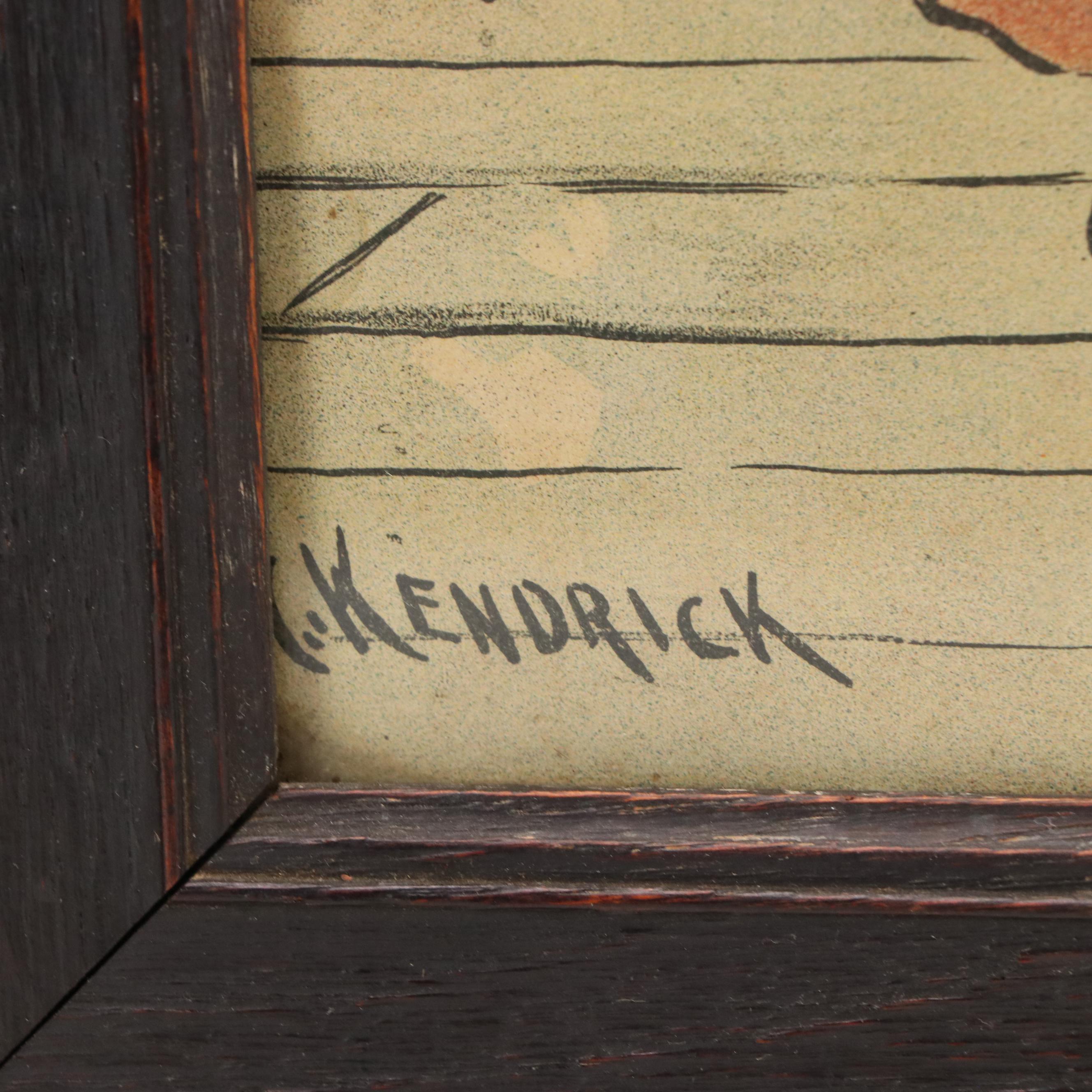 Scenic Color Lithograph "The Dinner," Late 19th / 20th Century