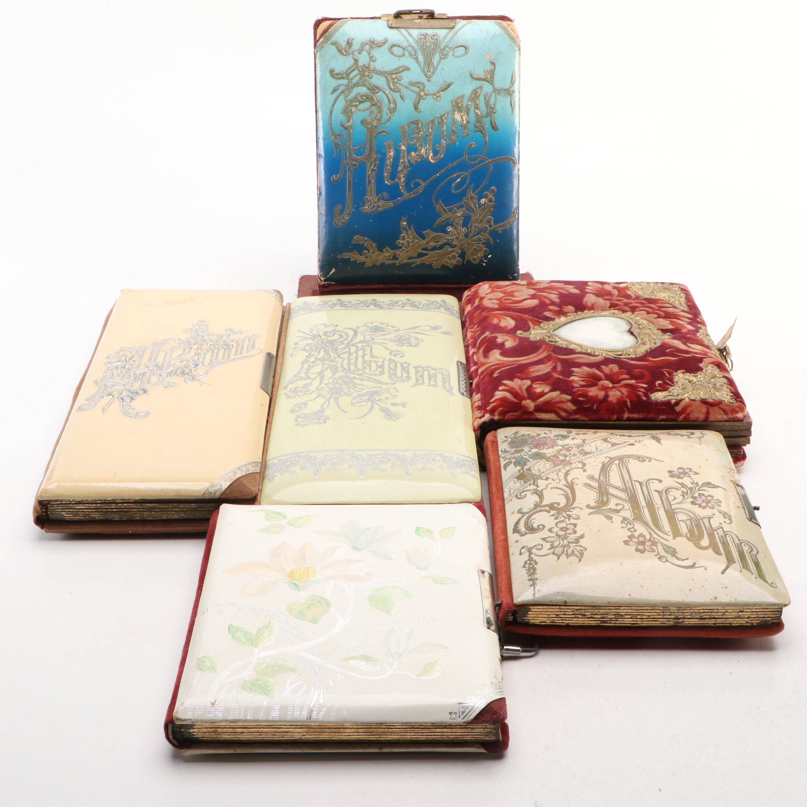 Victorian Celluloid and Velvet Photo Albums, Late 19th Century