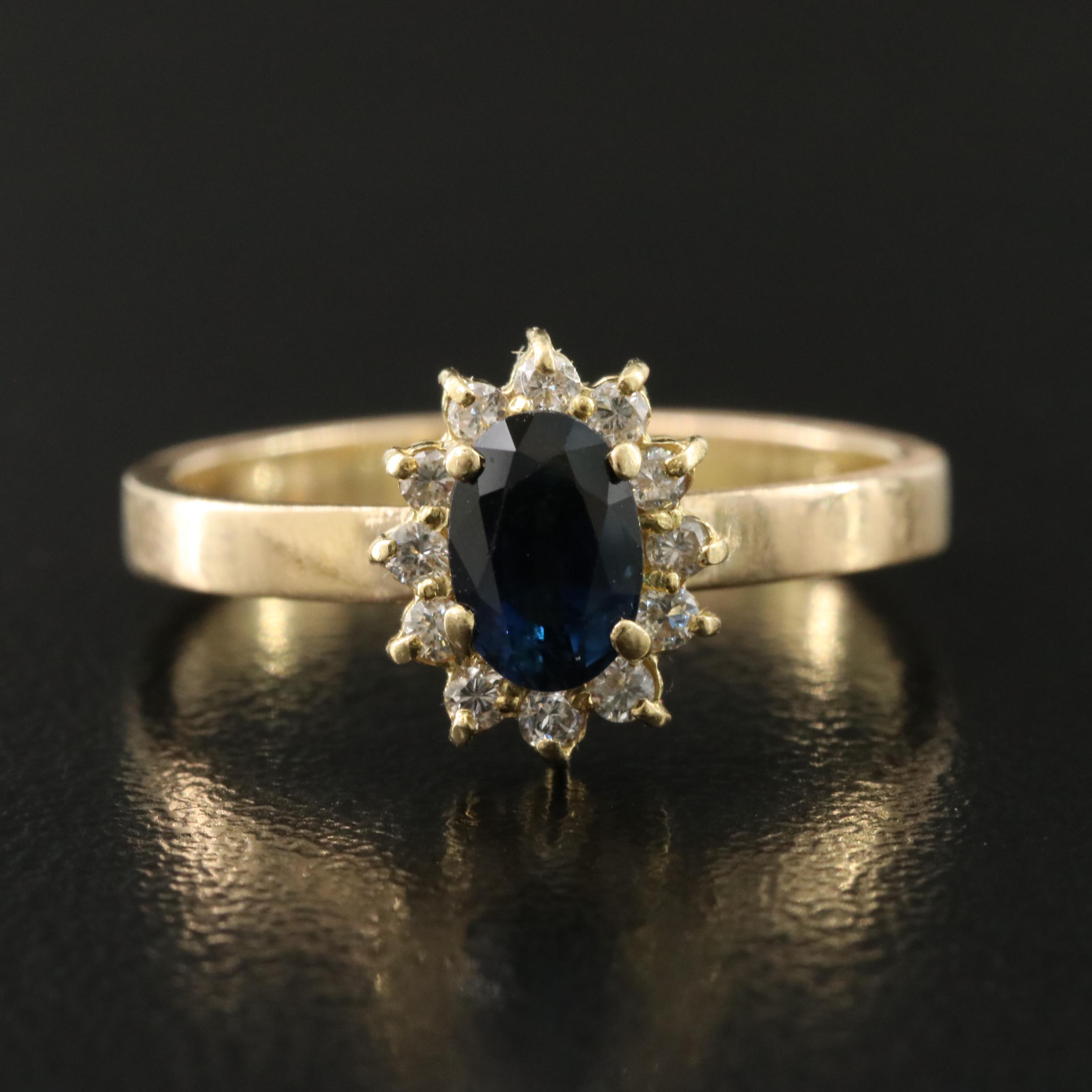 14K Sapphire and Diamond Ring