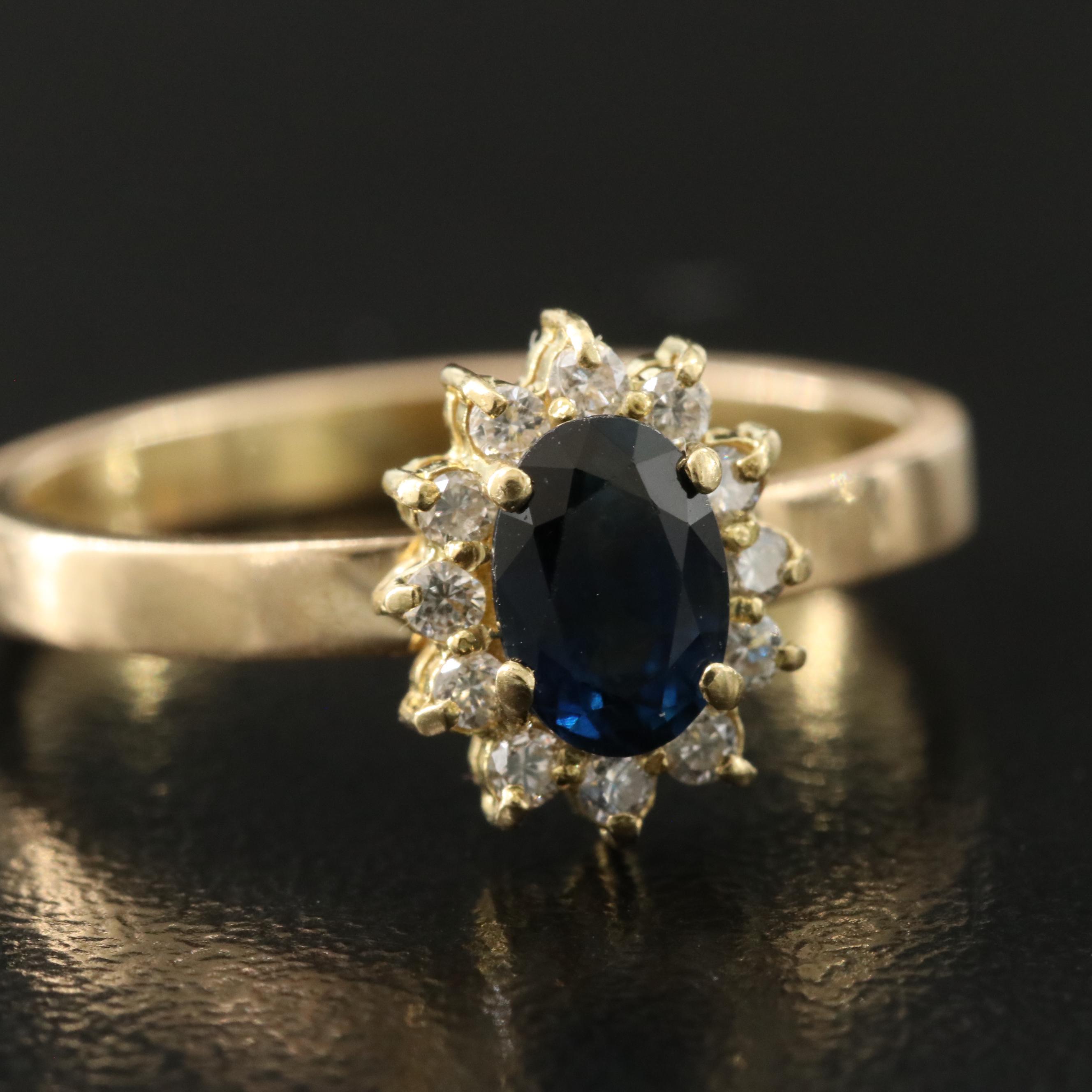14K Sapphire and Diamond Ring