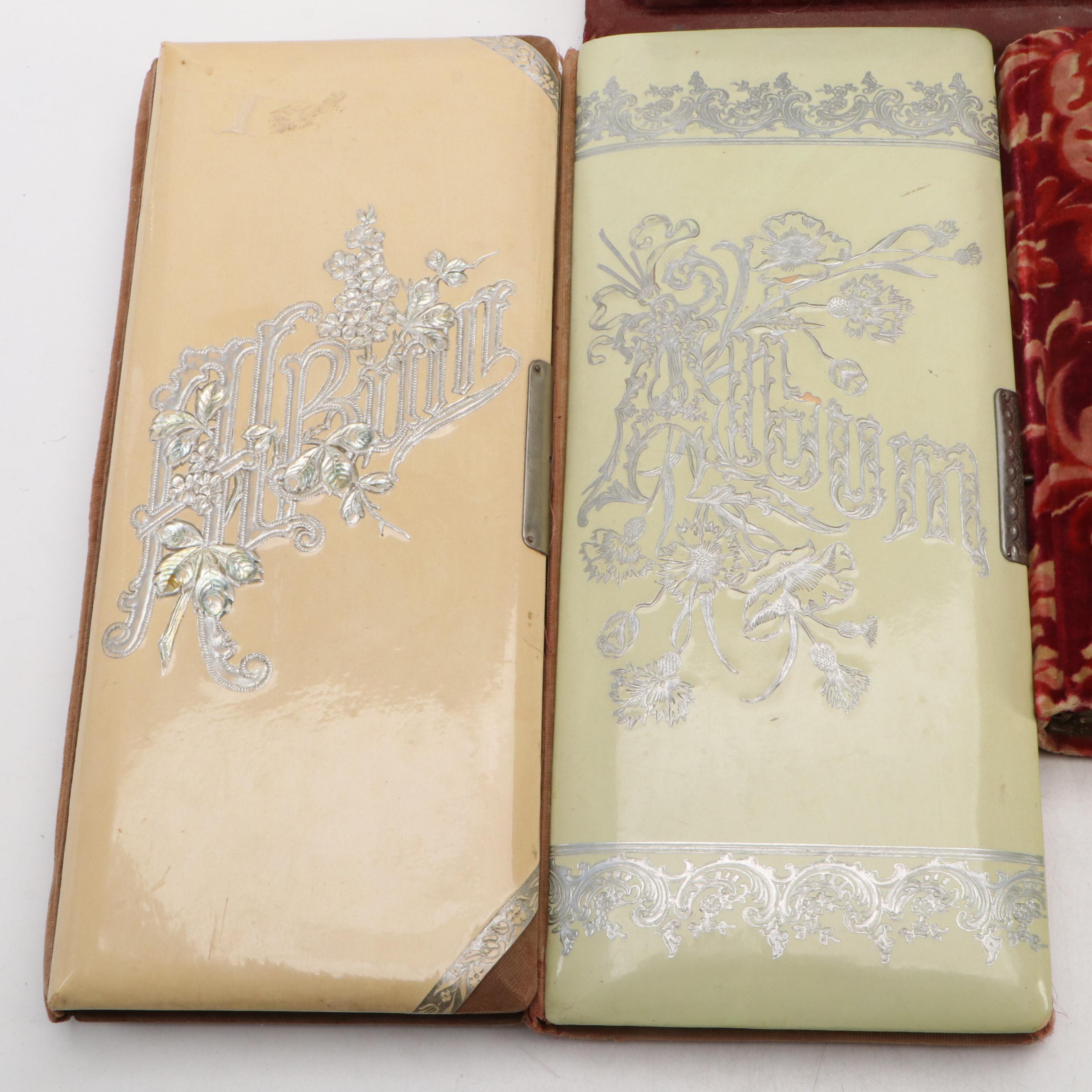 Victorian Celluloid and Velvet Photo Albums, Late 19th Century