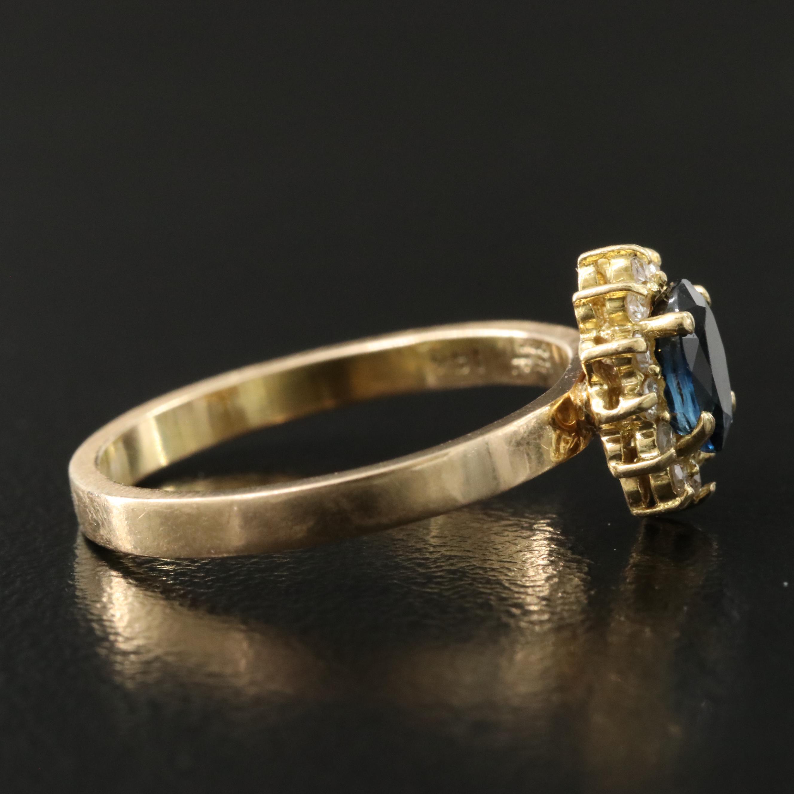 14K Sapphire and Diamond Ring