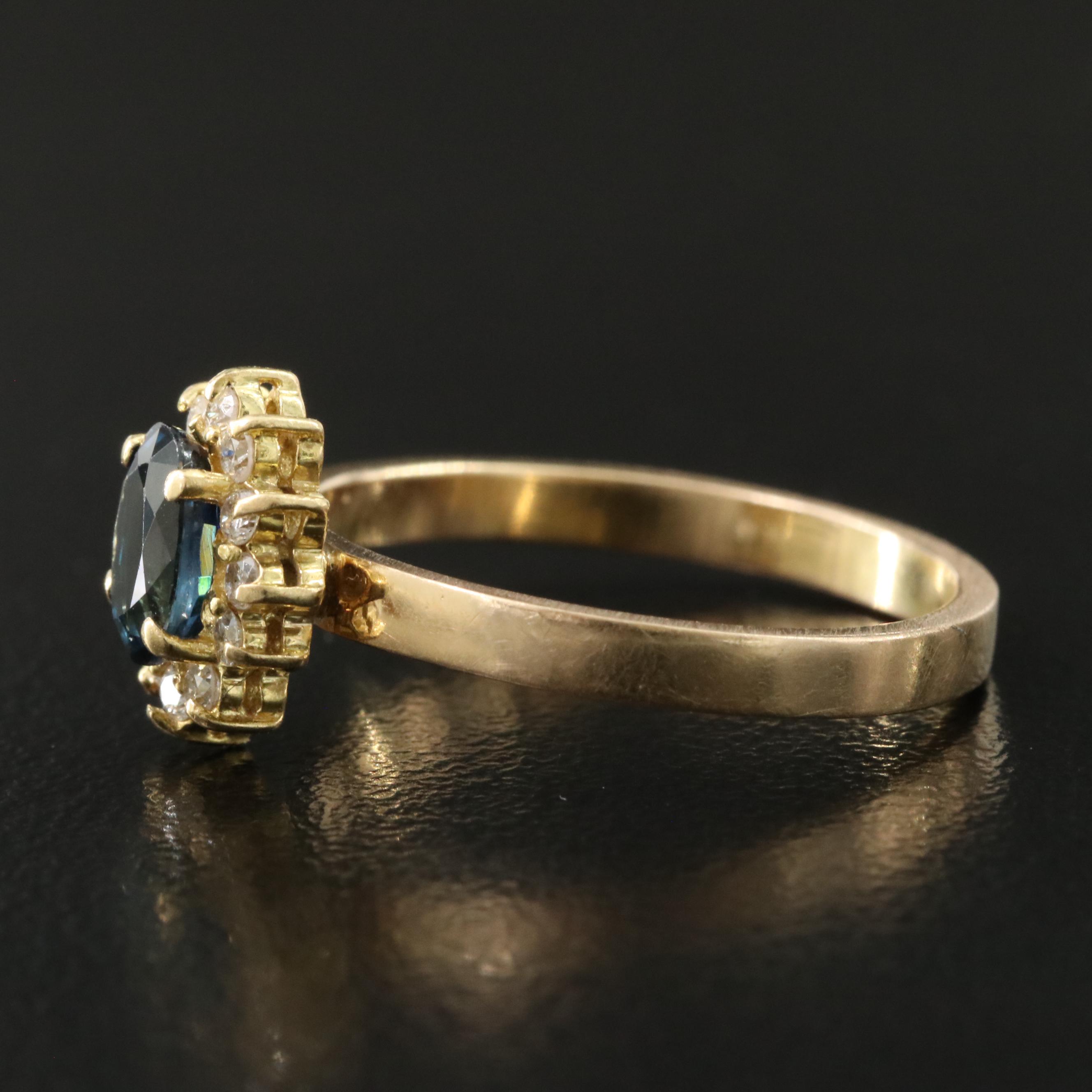 14K Sapphire and Diamond Ring